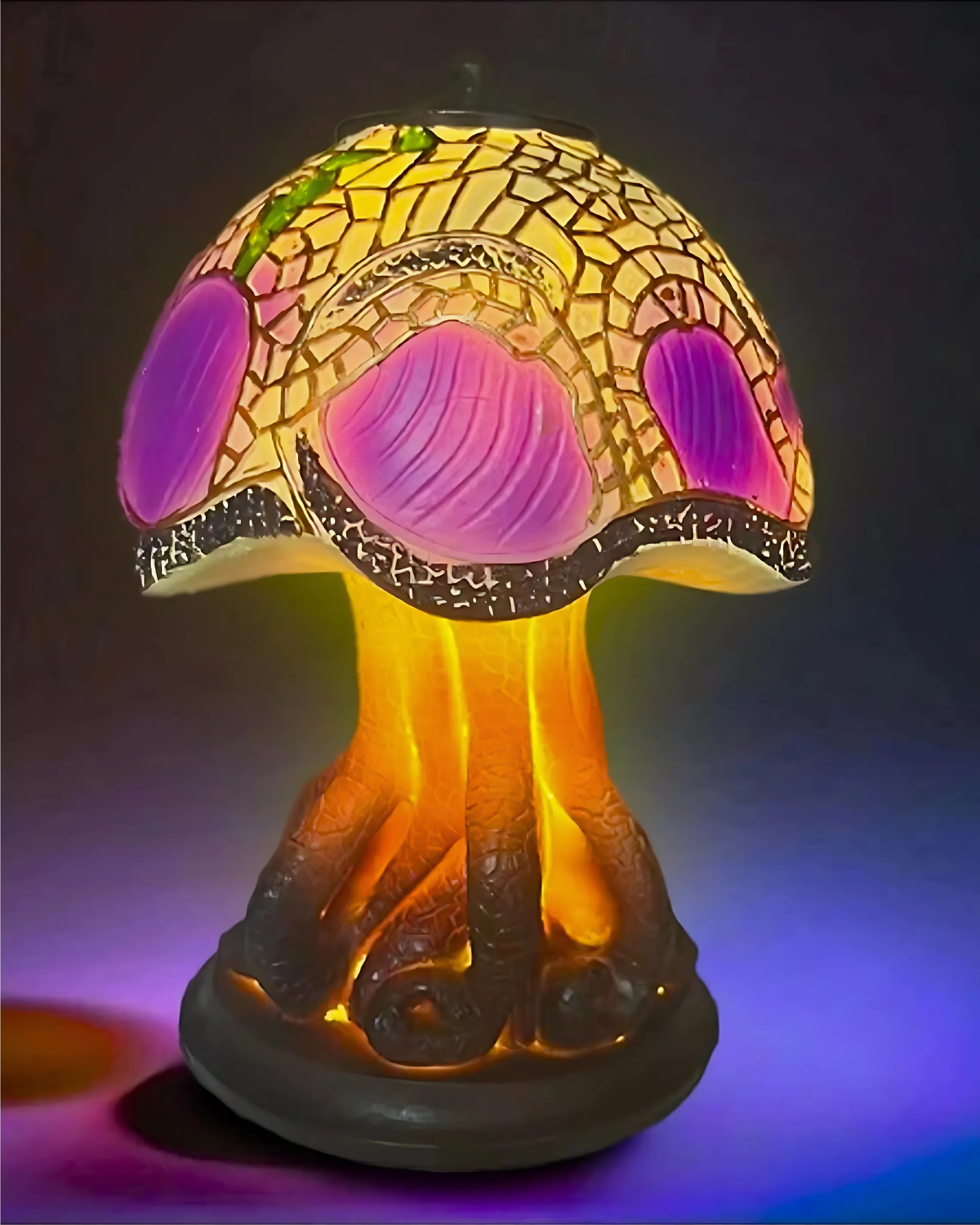Colorful Resin Mushroom Lamp with LED Glow