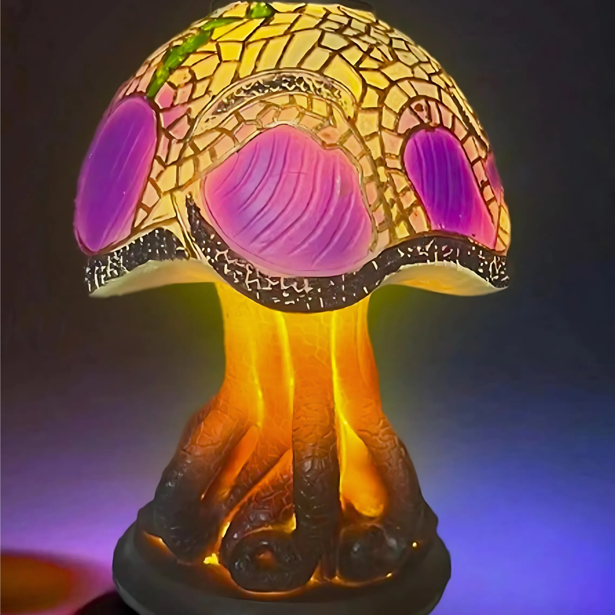 Colorful Resin Mushroom Lamp with LED Glow