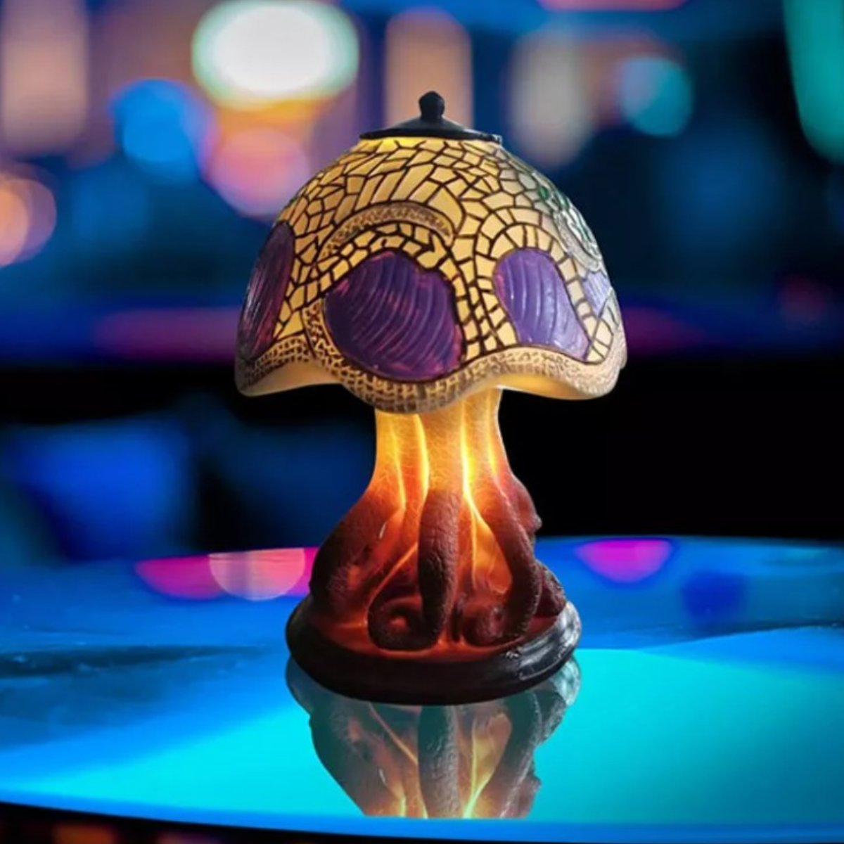 Colorful Resin Mushroom Lamp with LED Glow