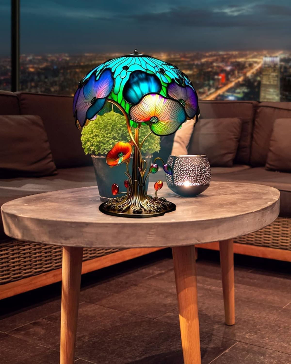 Colorful Resin Mushroom Lamp with LED Glow