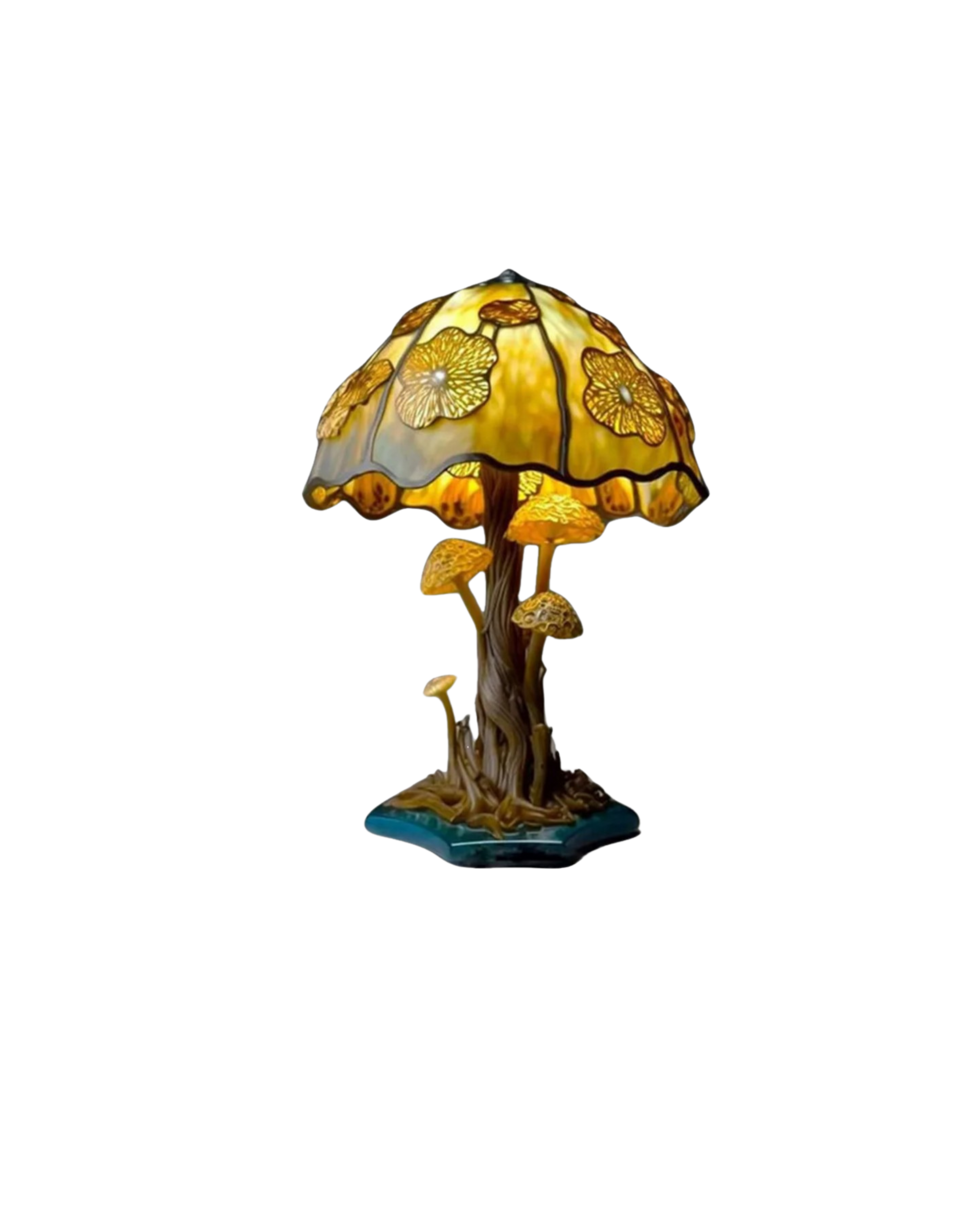 Colorful Resin Mushroom Lamp with LED Glow