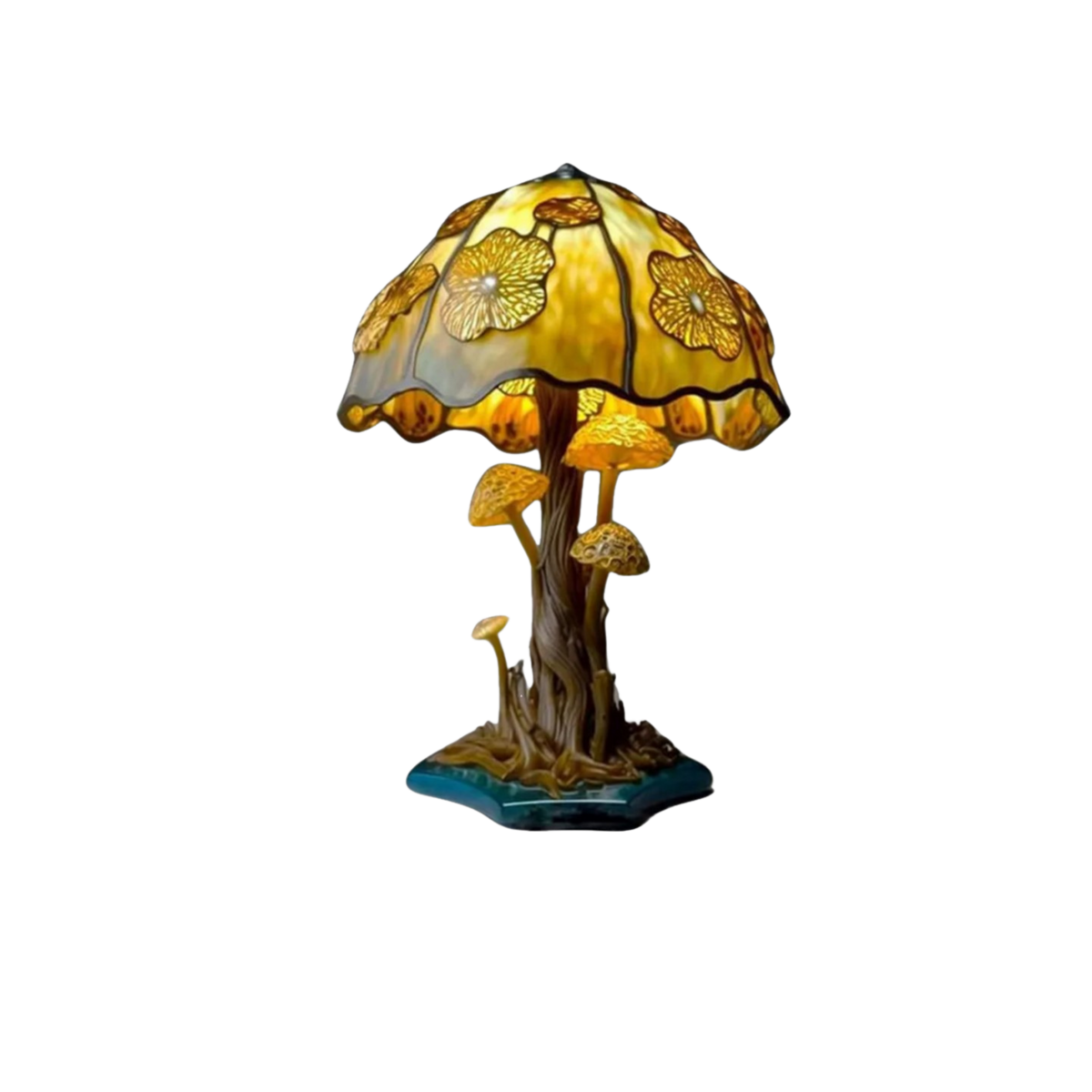 Colorful Resin Mushroom Lamp with LED Glow