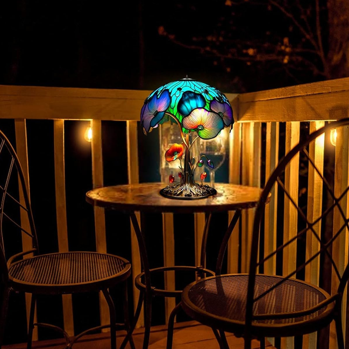 Colorful Resin Mushroom Lamp with LED Glow