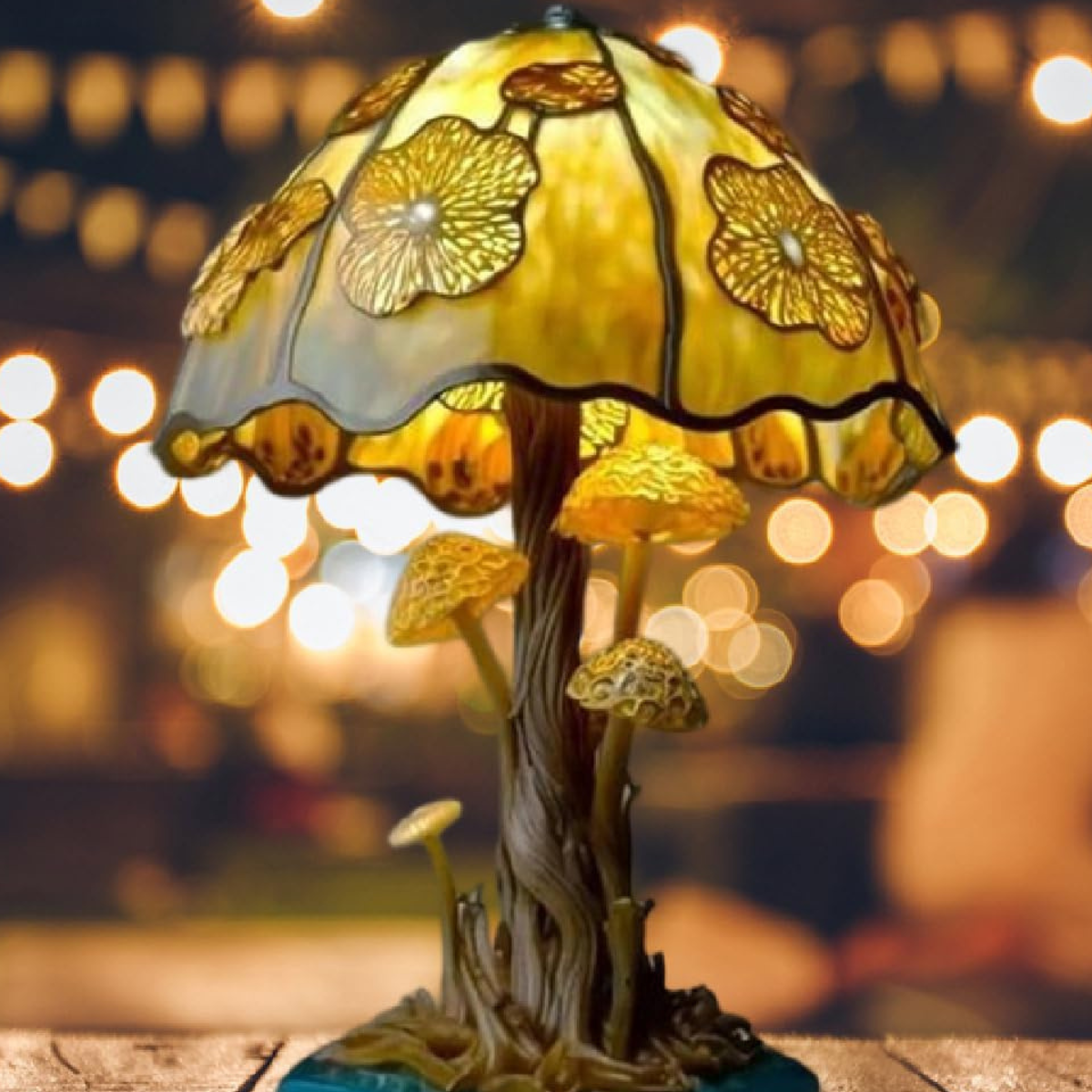 Colorful Resin Mushroom Lamp with LED Glow