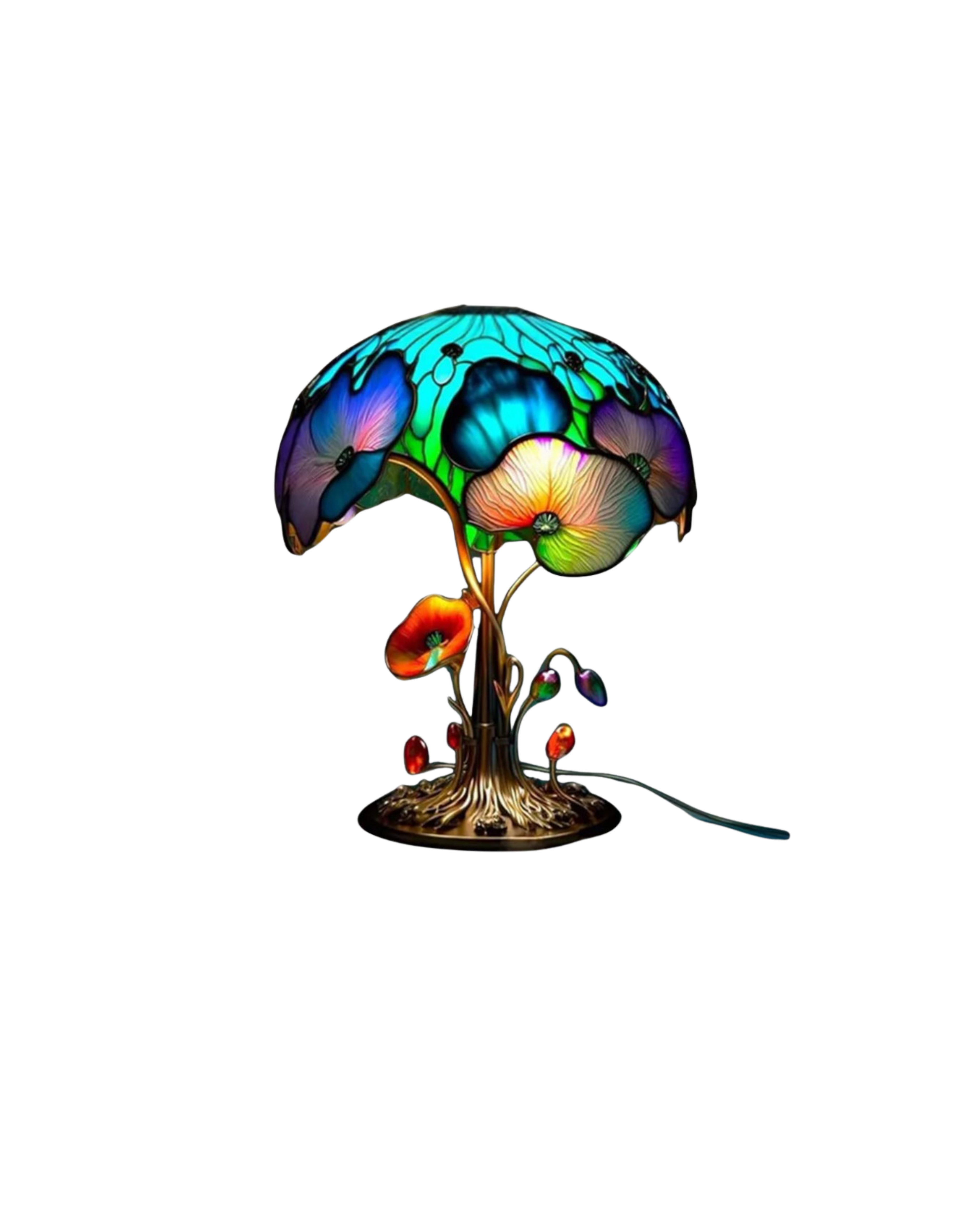 Colorful Resin Mushroom Lamp with LED Glow