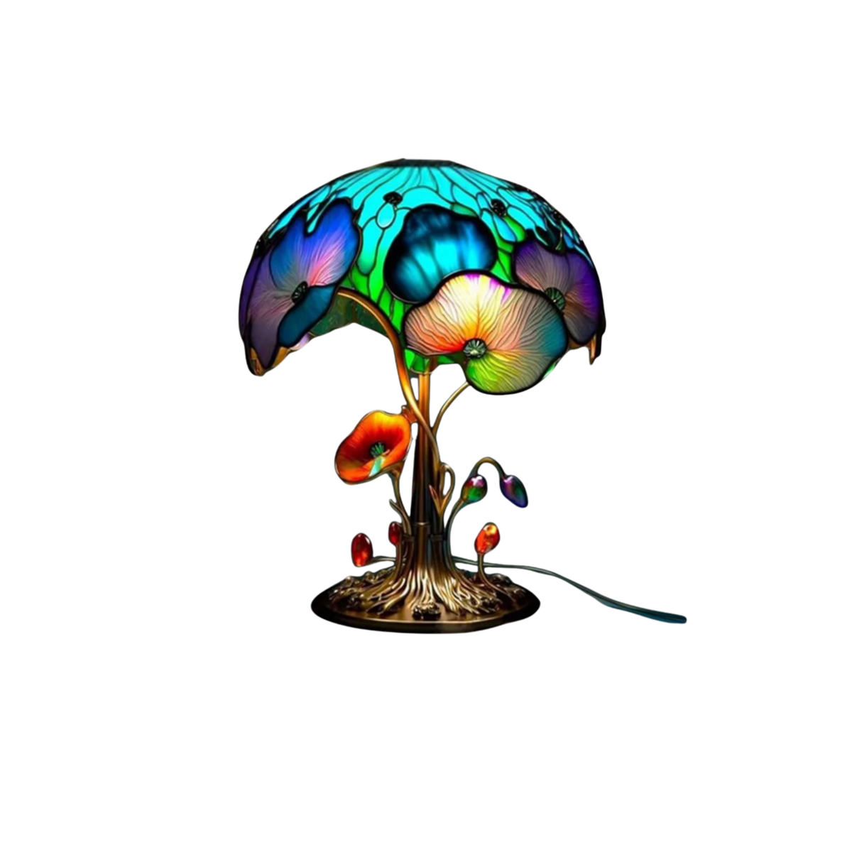 Colorful Resin Mushroom Lamp with LED Glow