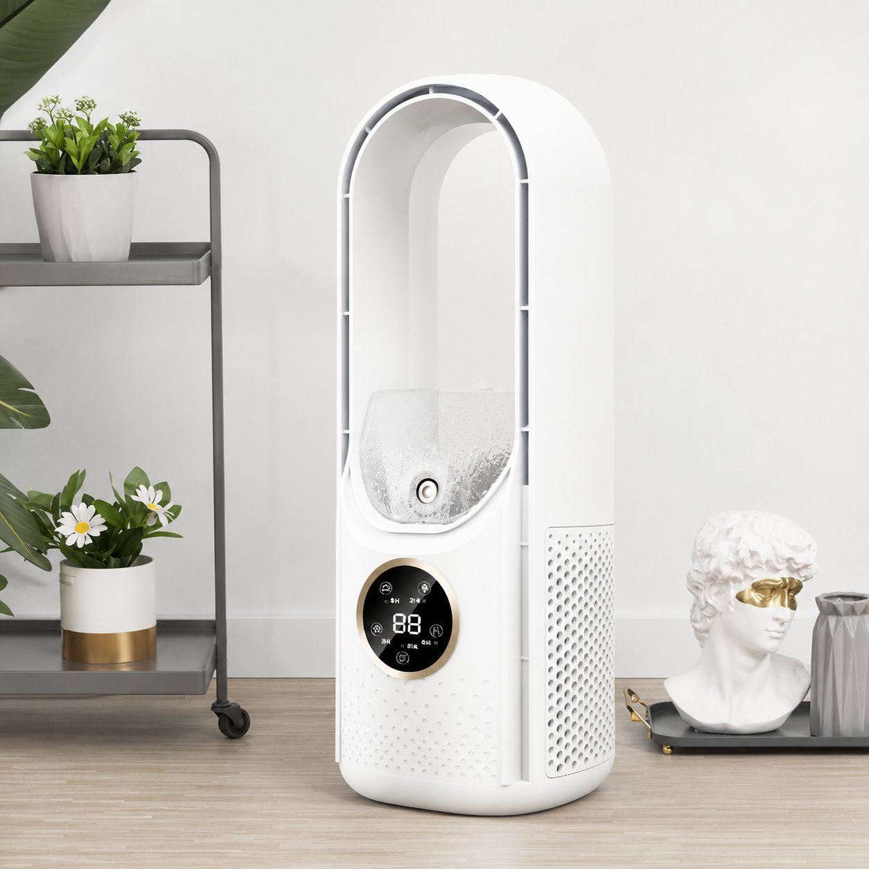 Bladeless Air Cooler with LED Display Light