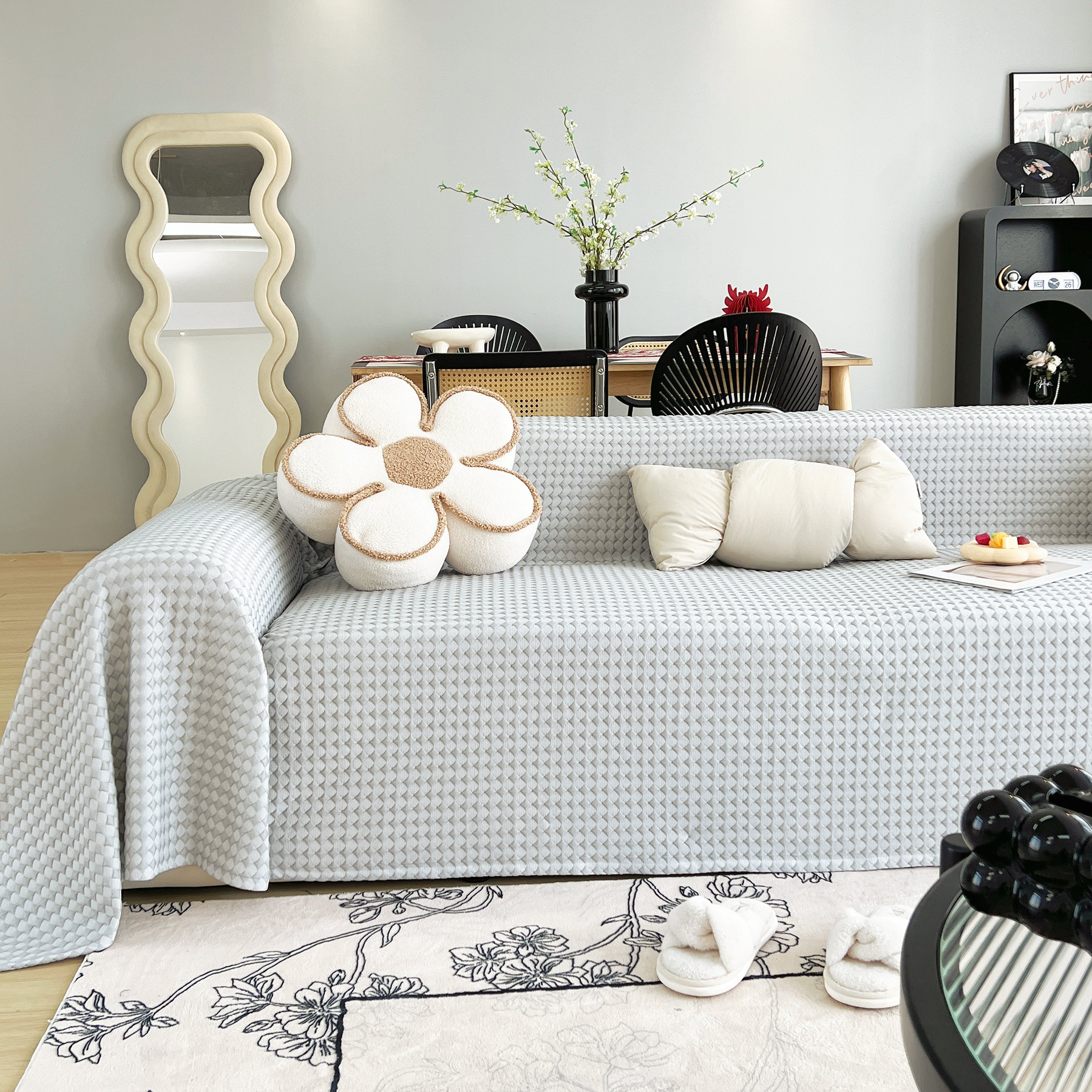 Cooling Textured Sofa Cover with Soft Drape