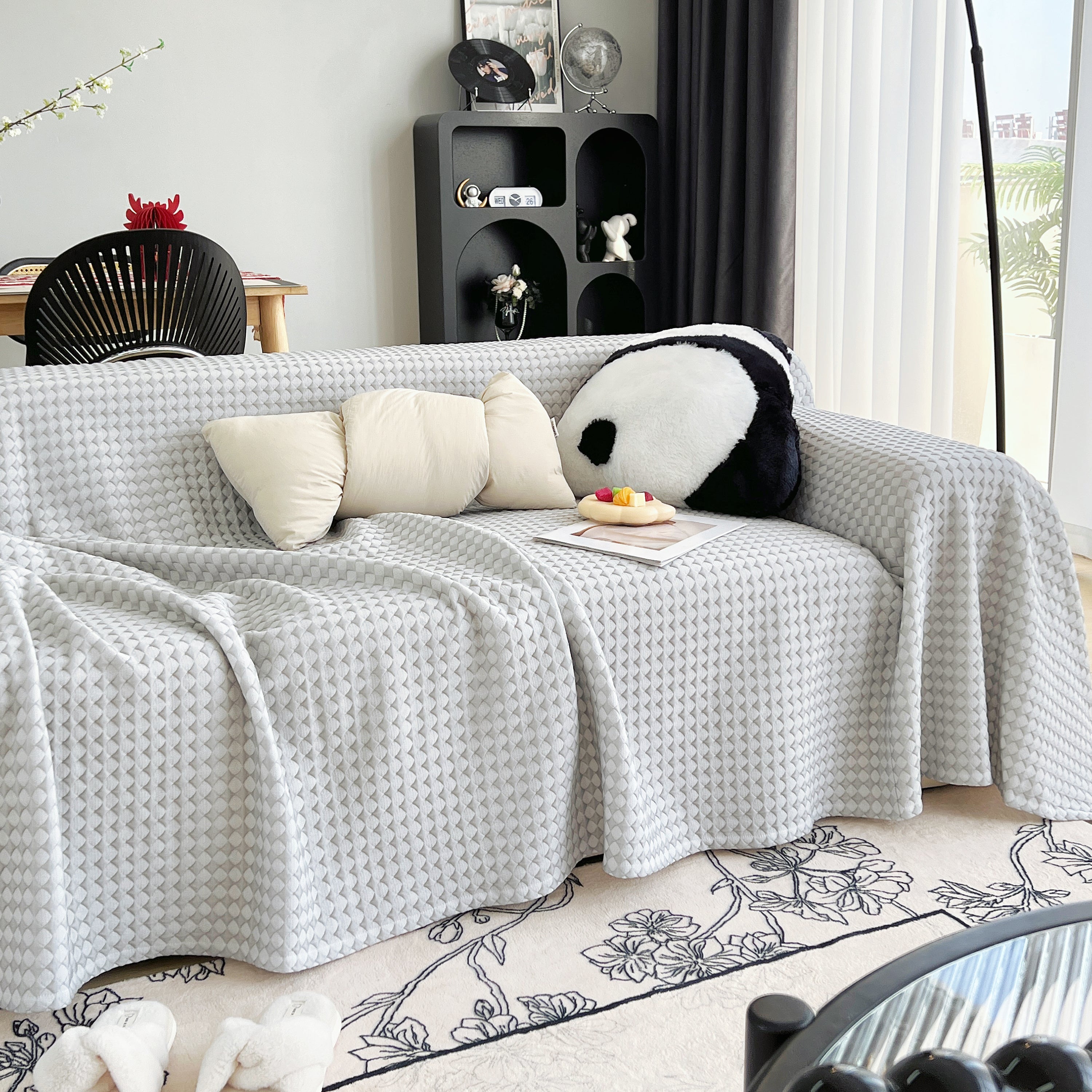Cooling Textured Sofa Cover with Soft Drape