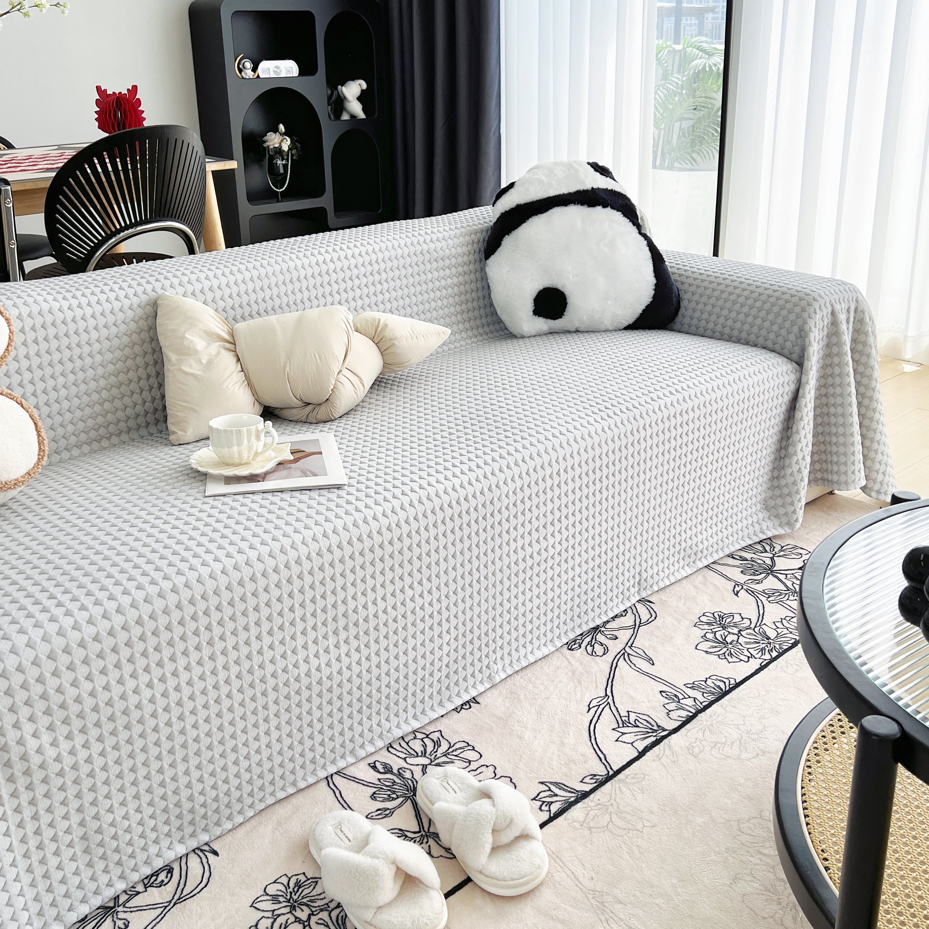 Cooling Textured Sofa Cover with Soft Drape