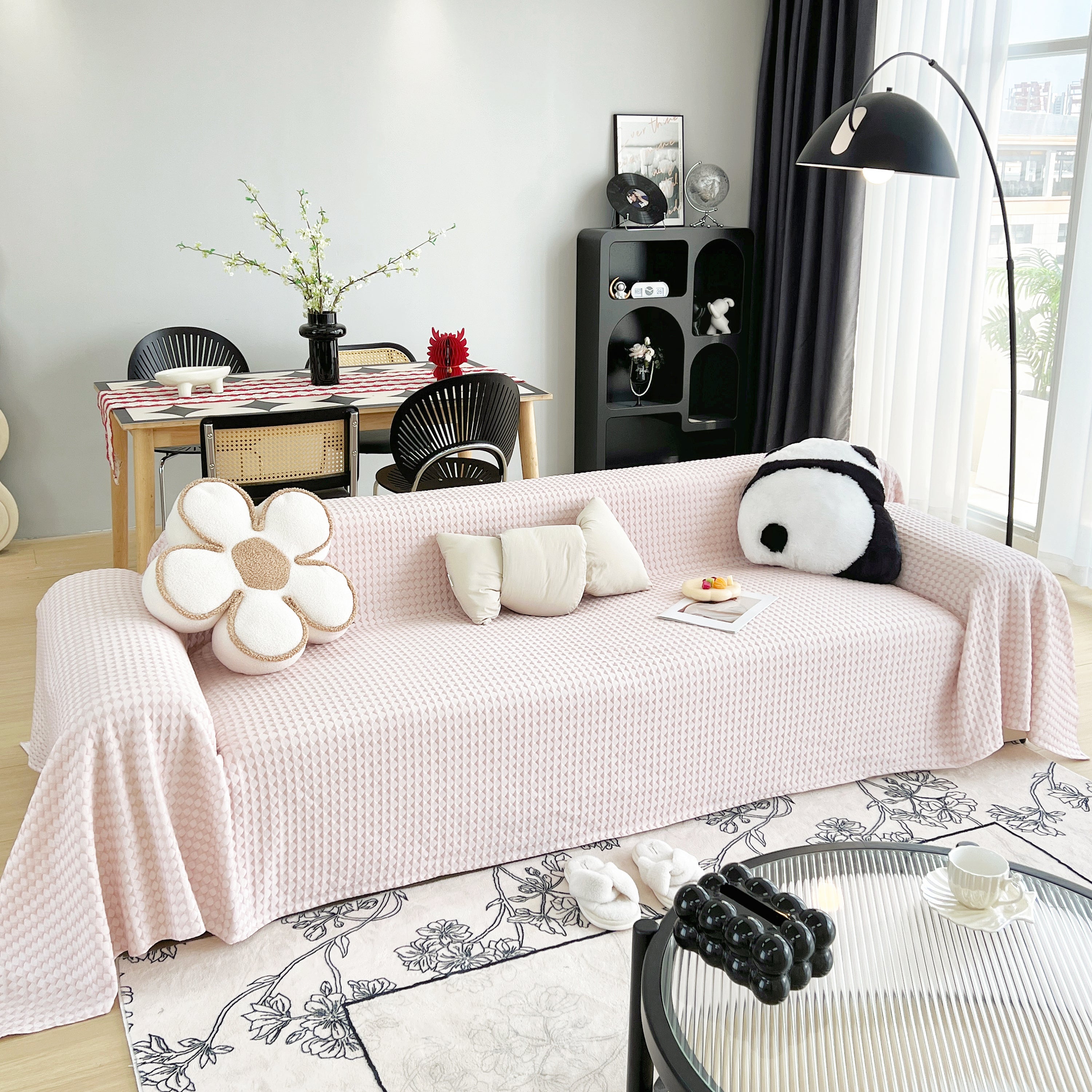 Cooling Textured Sofa Cover with Soft Drape