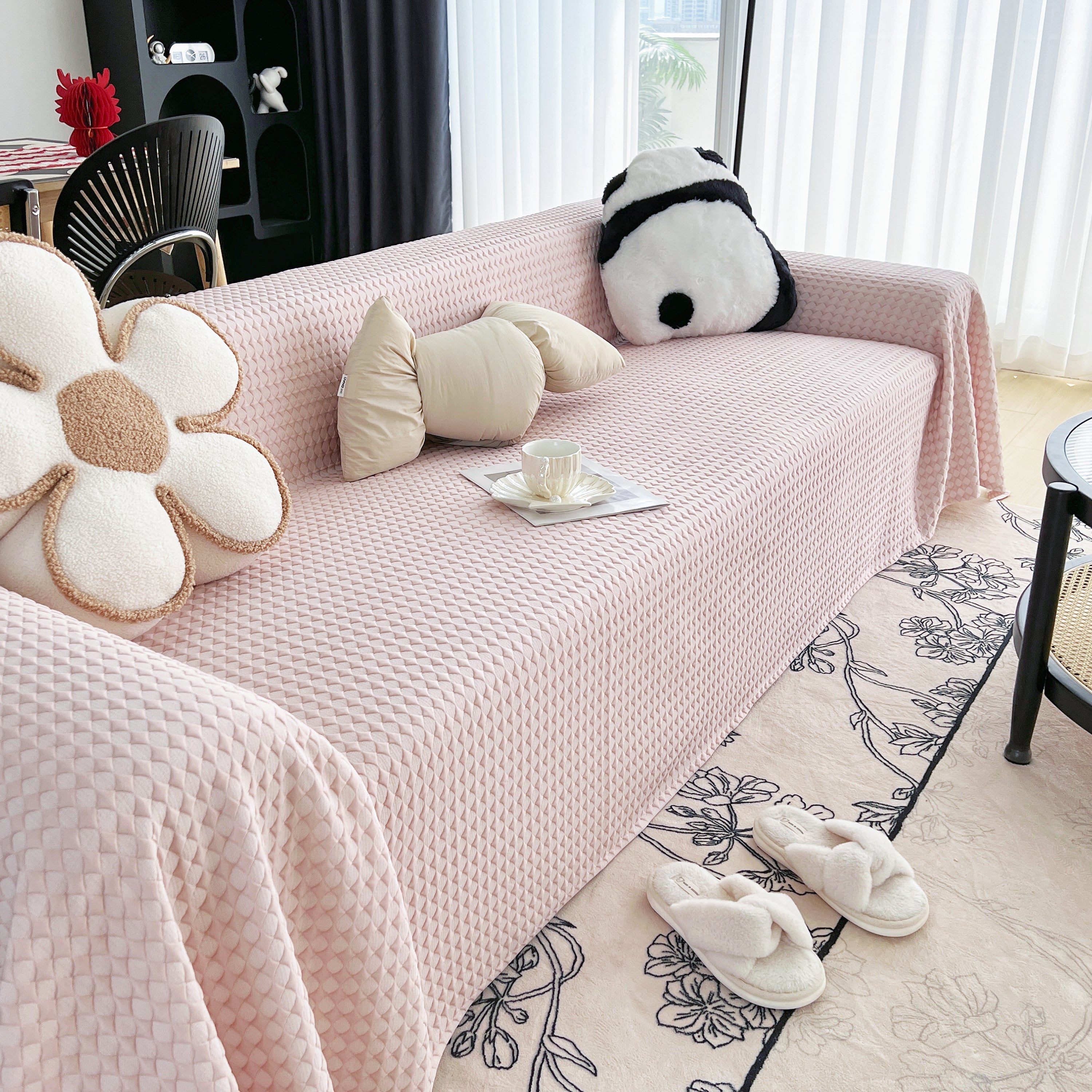 Cooling Textured Sofa Cover with Soft Drape