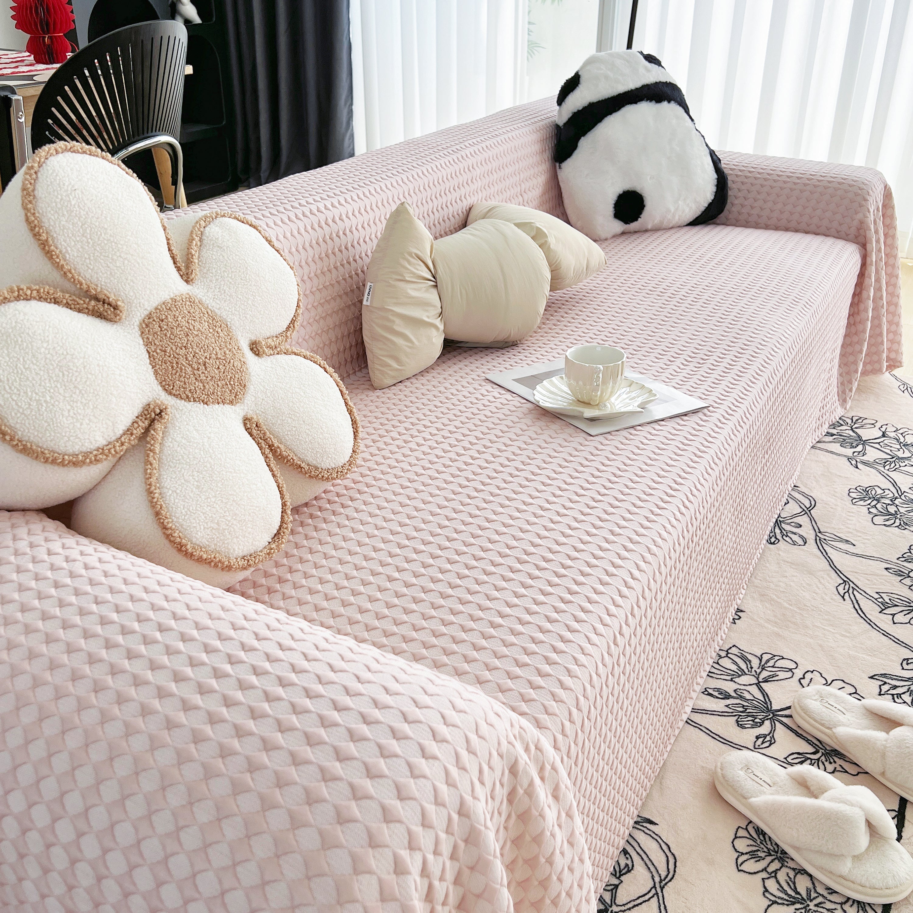 Cooling Textured Sofa Cover with Soft Drape