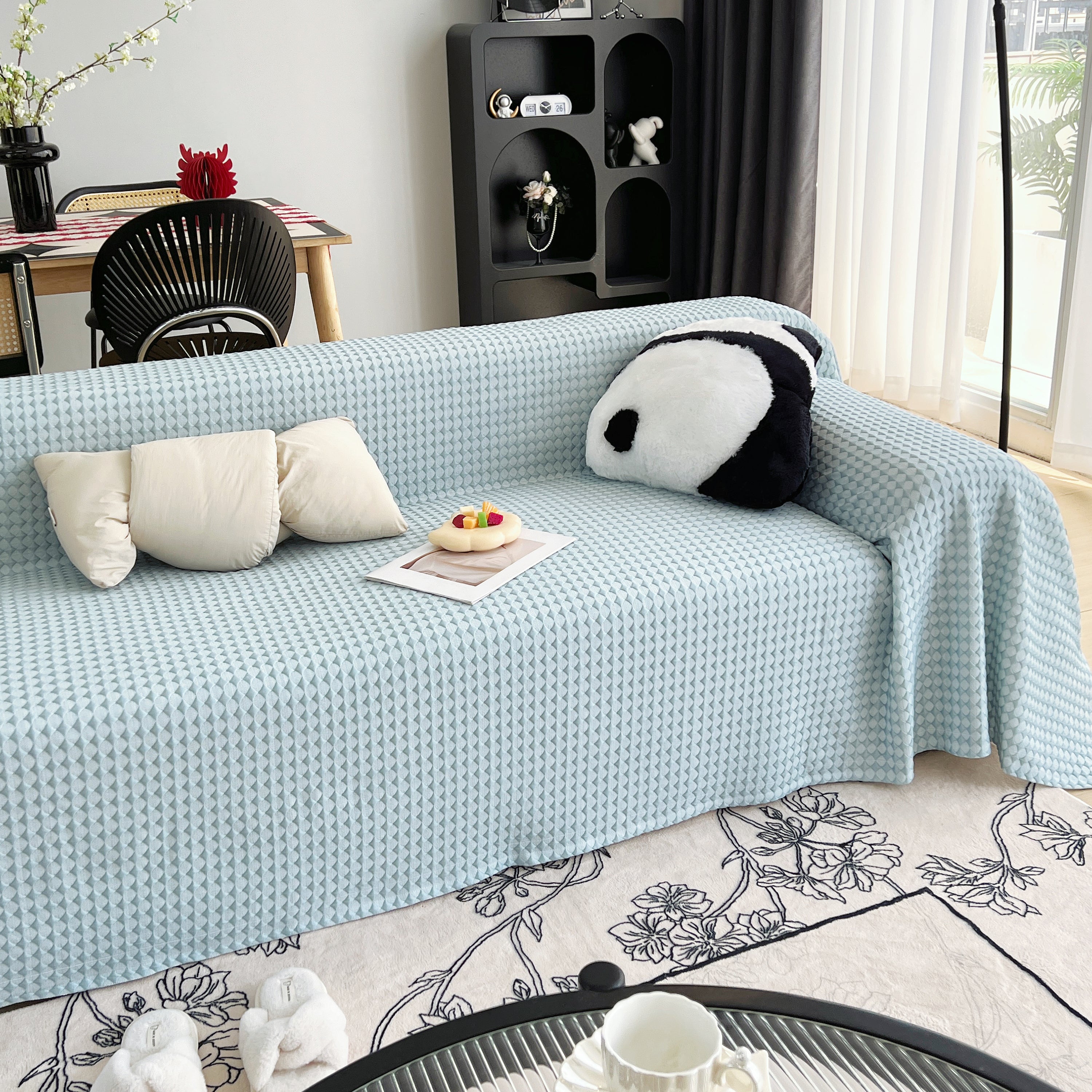 Cooling Textured Sofa Cover with Soft Drape