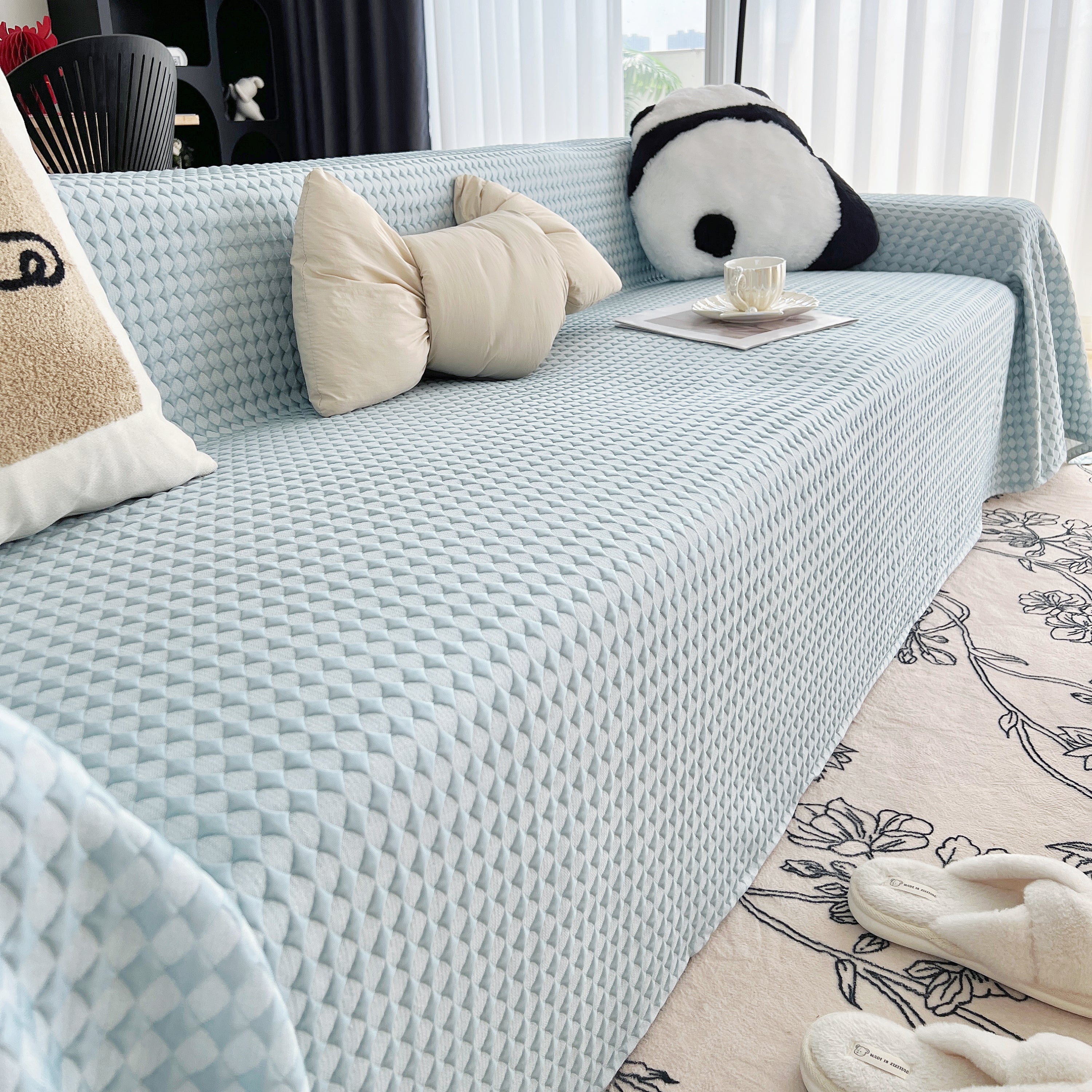 Cooling Textured Sofa Cover with Soft Drape