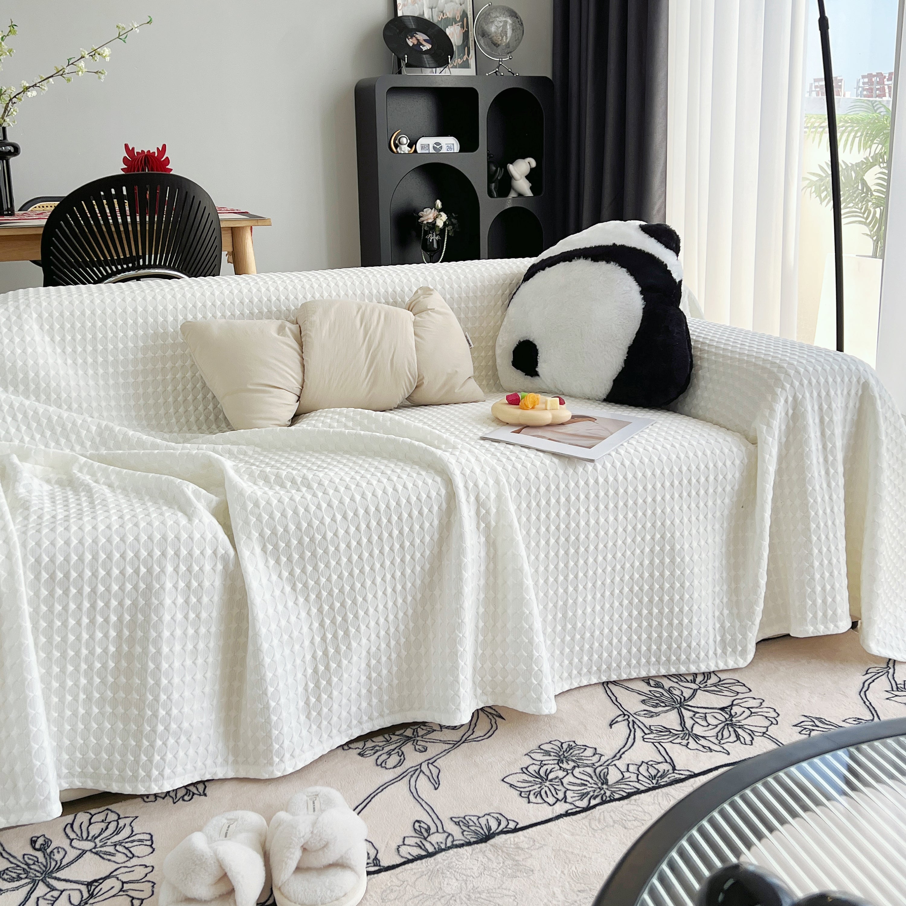 Cooling Textured Sofa Cover with Soft Drape
