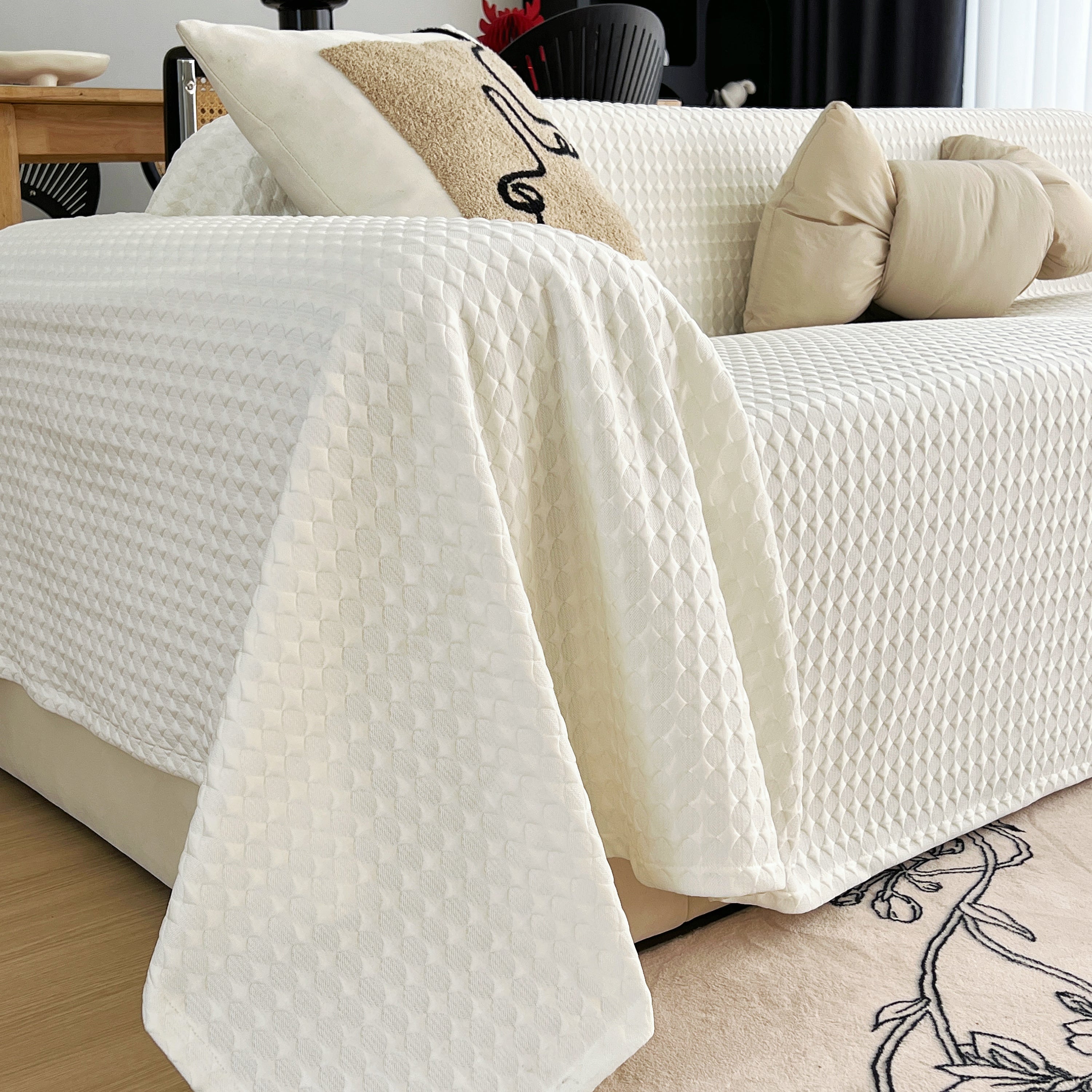 Cooling Textured Sofa Cover with Soft Drape