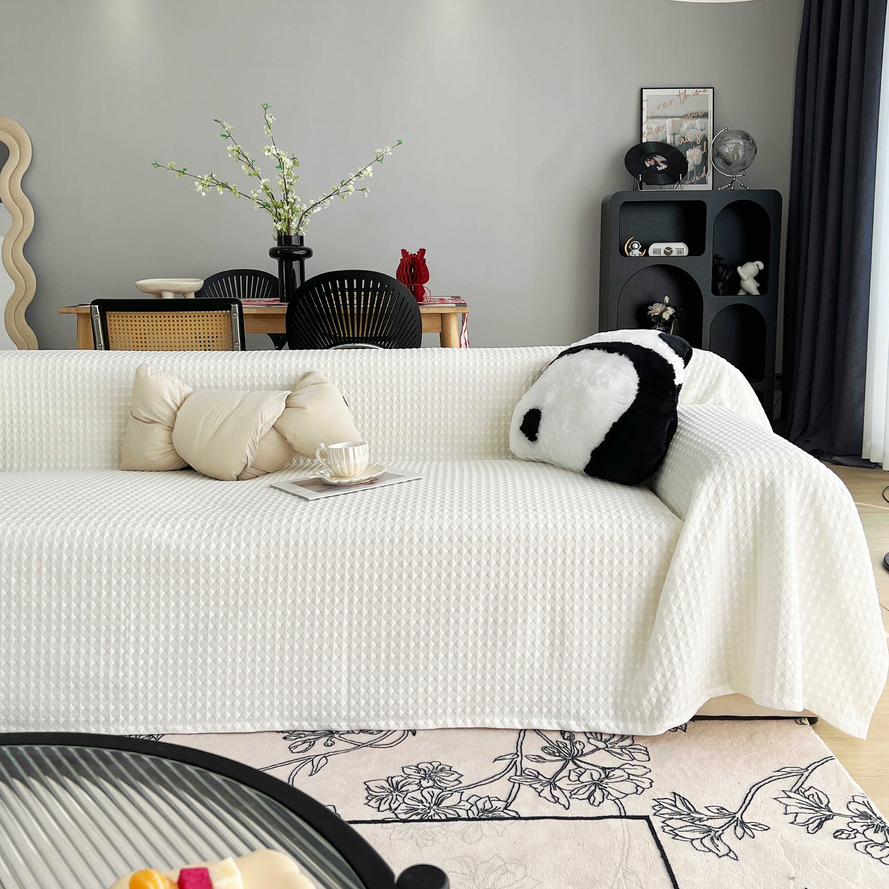 Cooling Textured Sofa Cover with Soft Drape