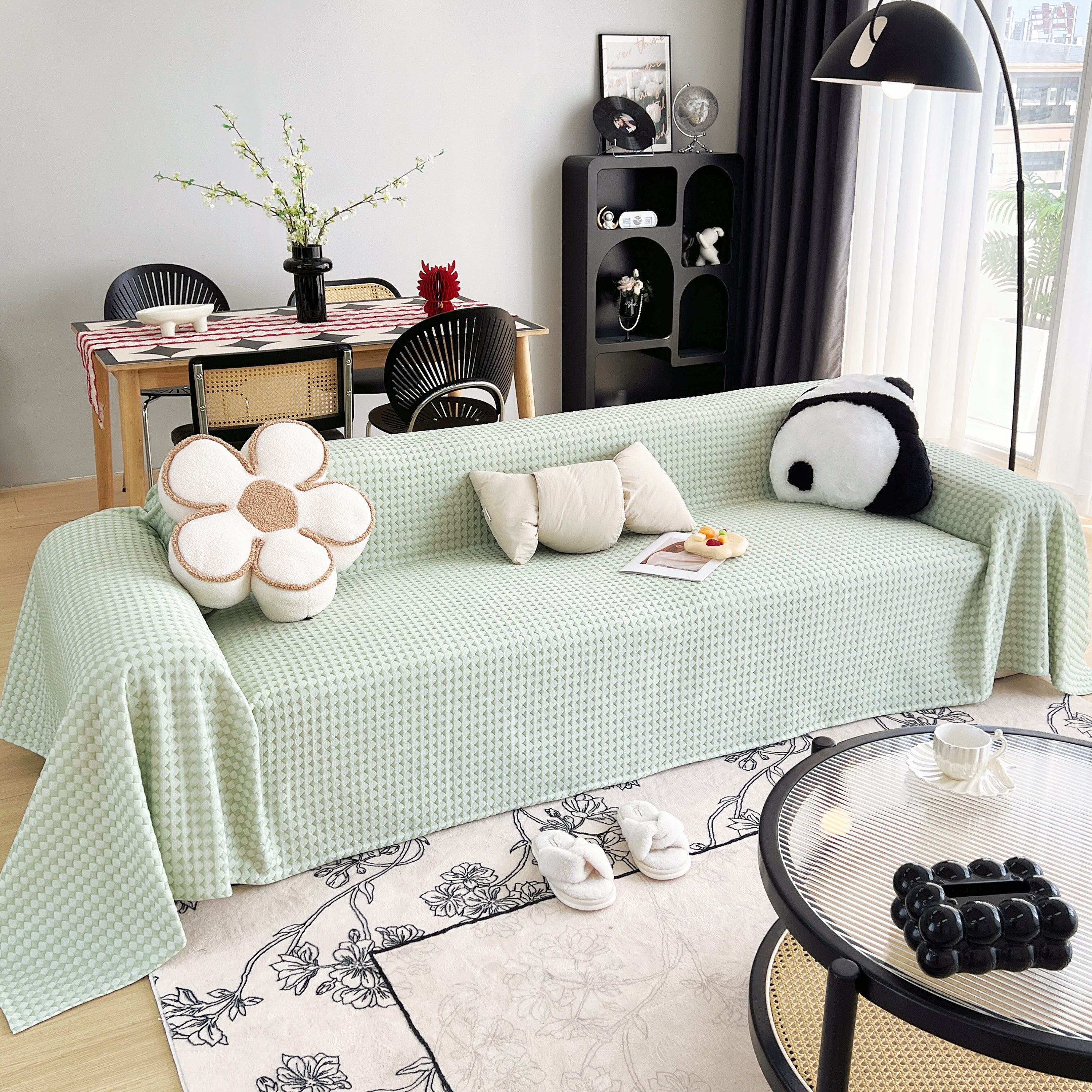Cooling Textured Sofa Cover with Soft Drape