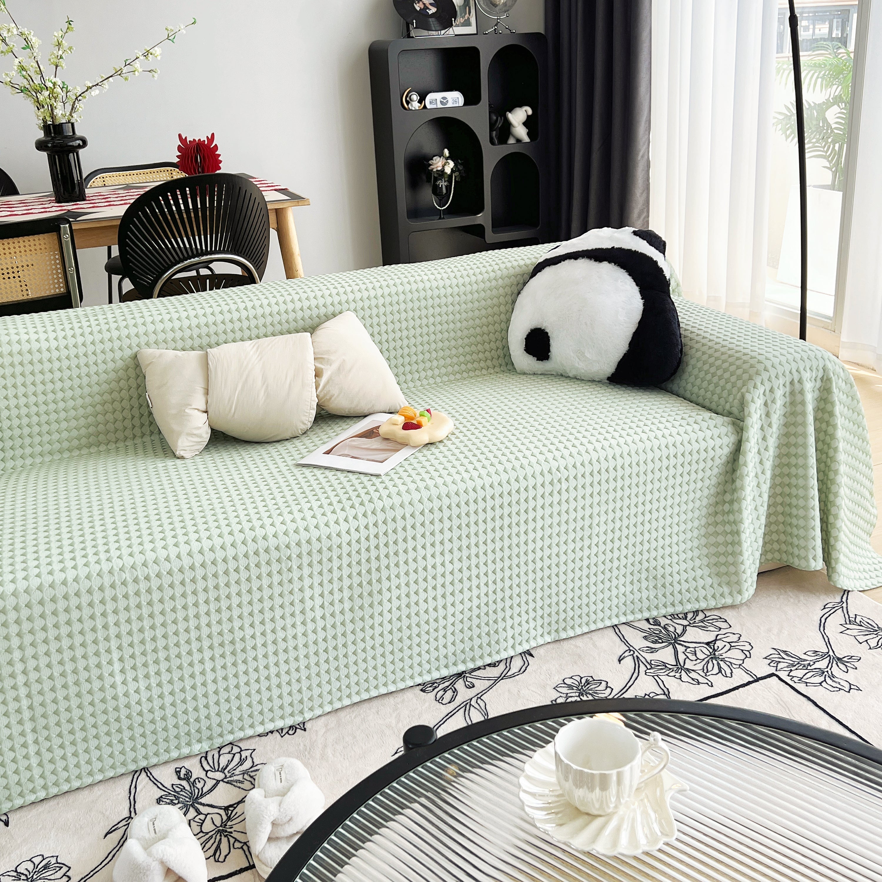 Cooling Textured Sofa Cover with Soft Drape