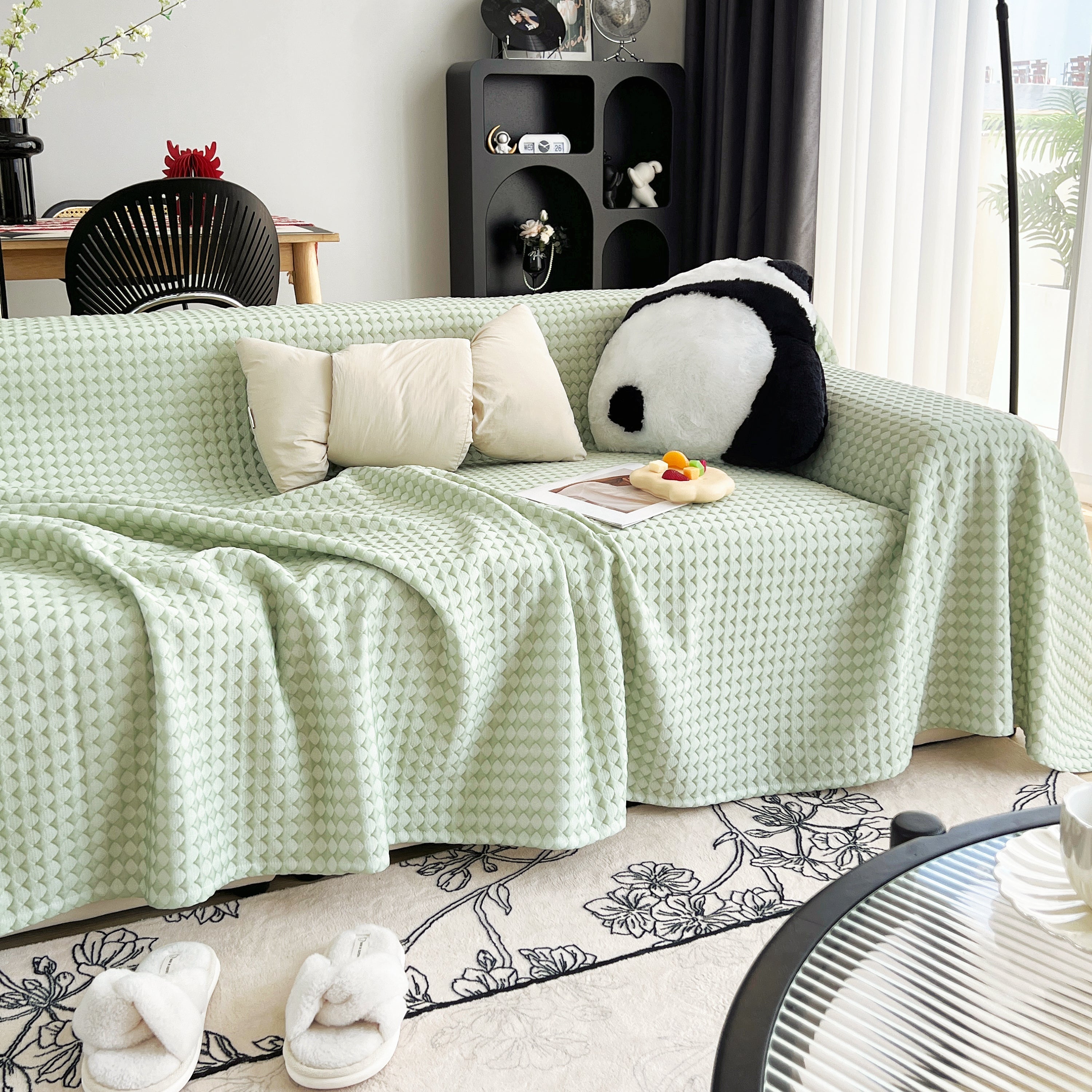 Cooling Textured Sofa Cover with Soft Drape