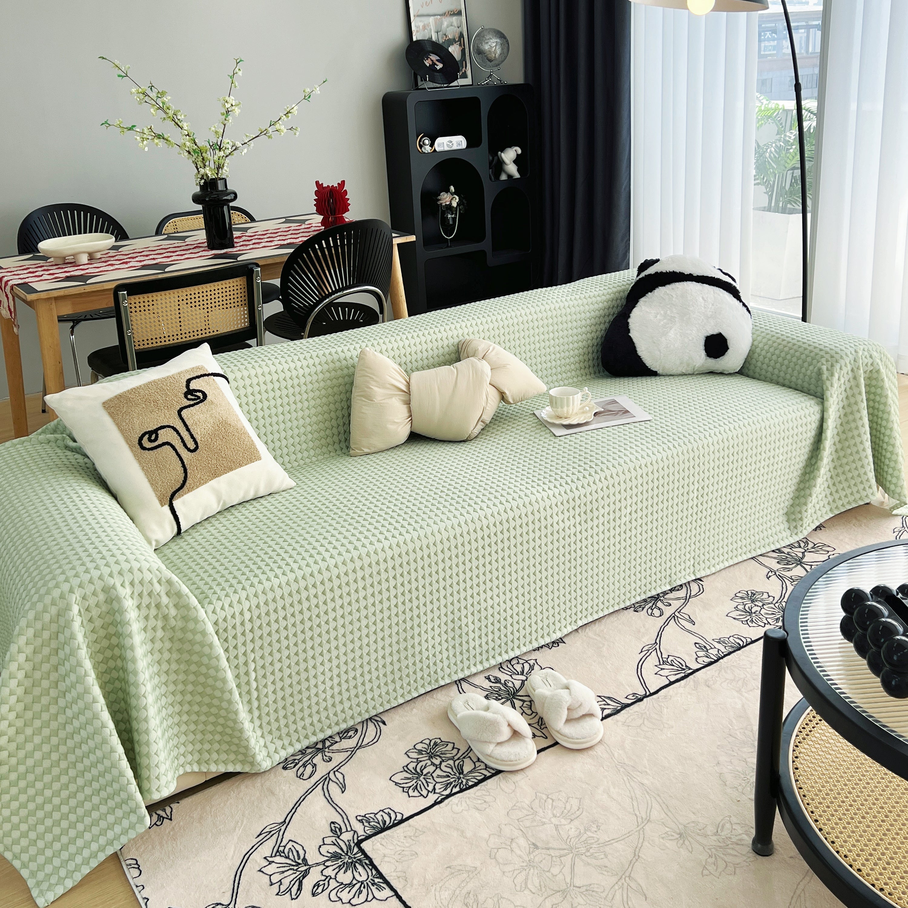 Cooling Textured Sofa Cover with Soft Drape