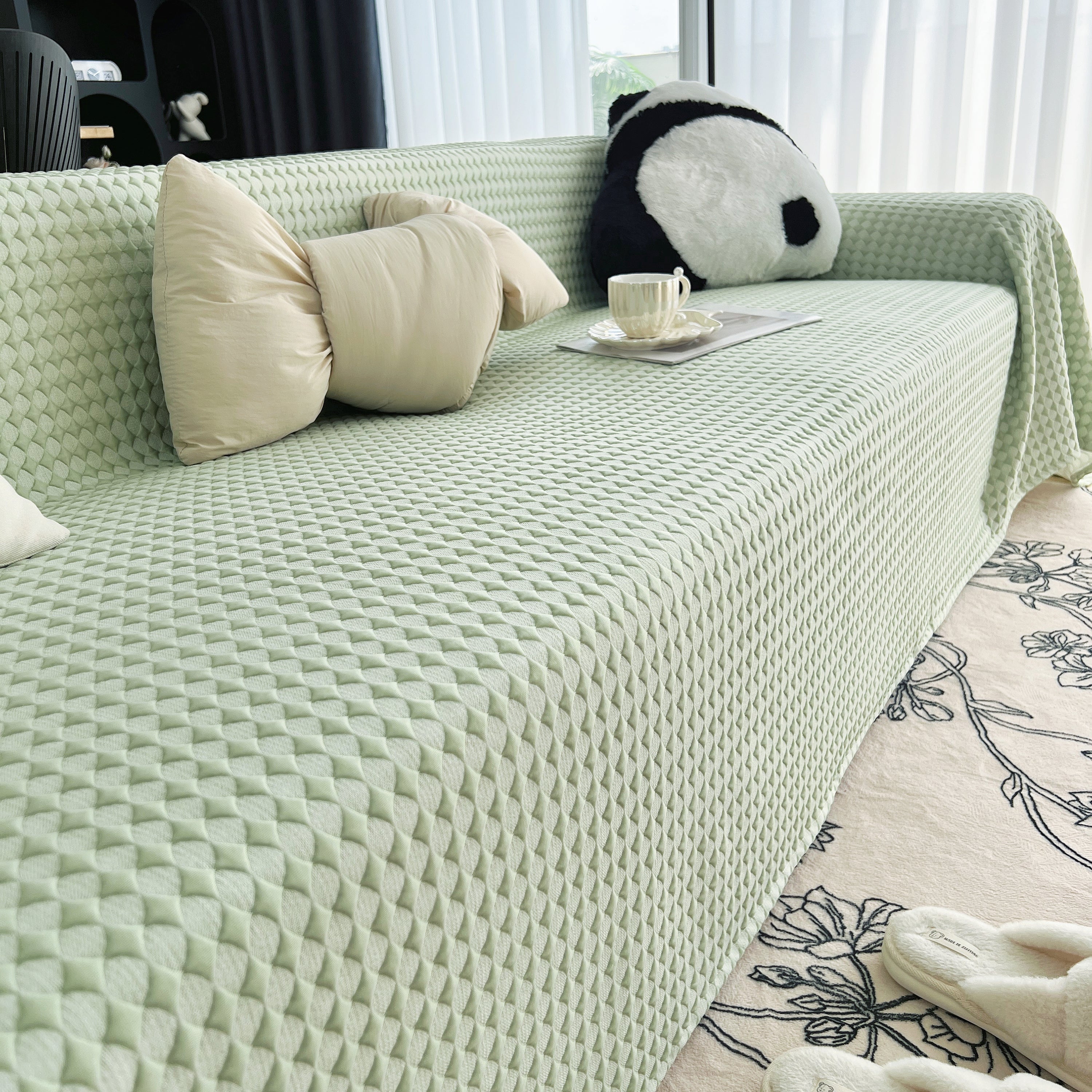 Cooling Textured Sofa Cover with Soft Drape
