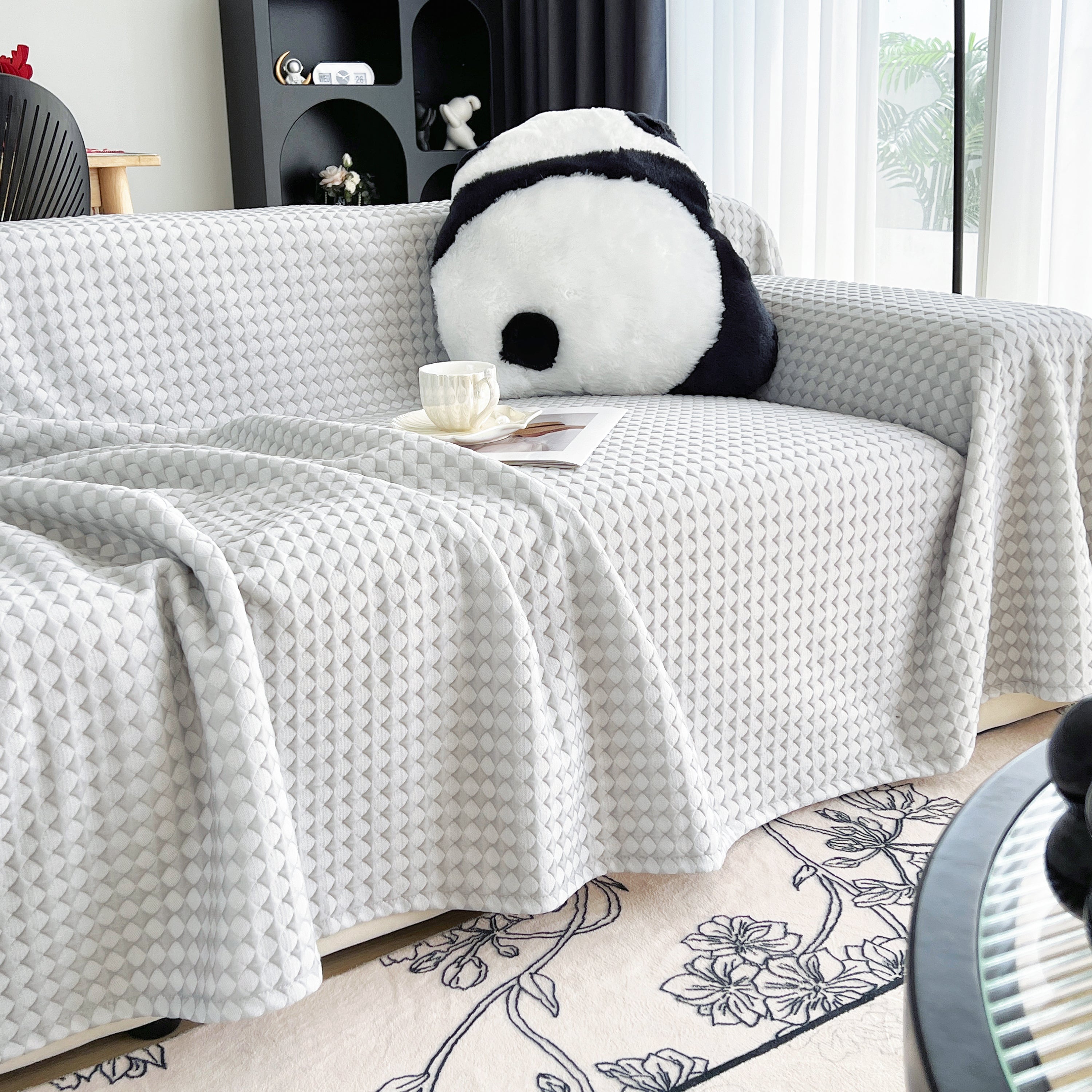 Cooling Textured Sofa Cover with Soft Drape