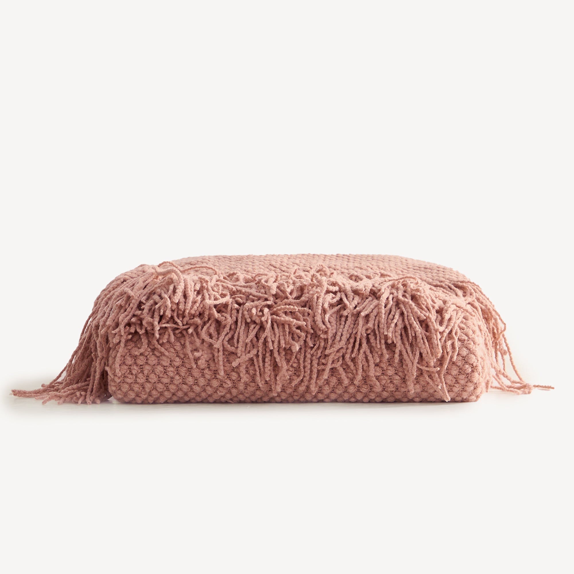 Cozy Knit Throw Blanket with Fringe Detail