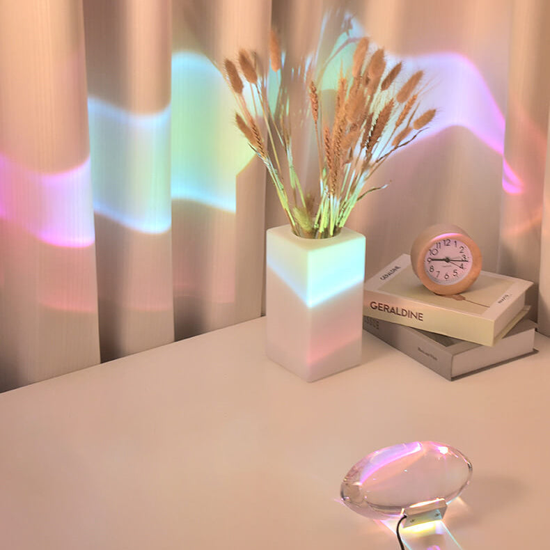 Crystal Glass Prism Rainbow Projection Lamp