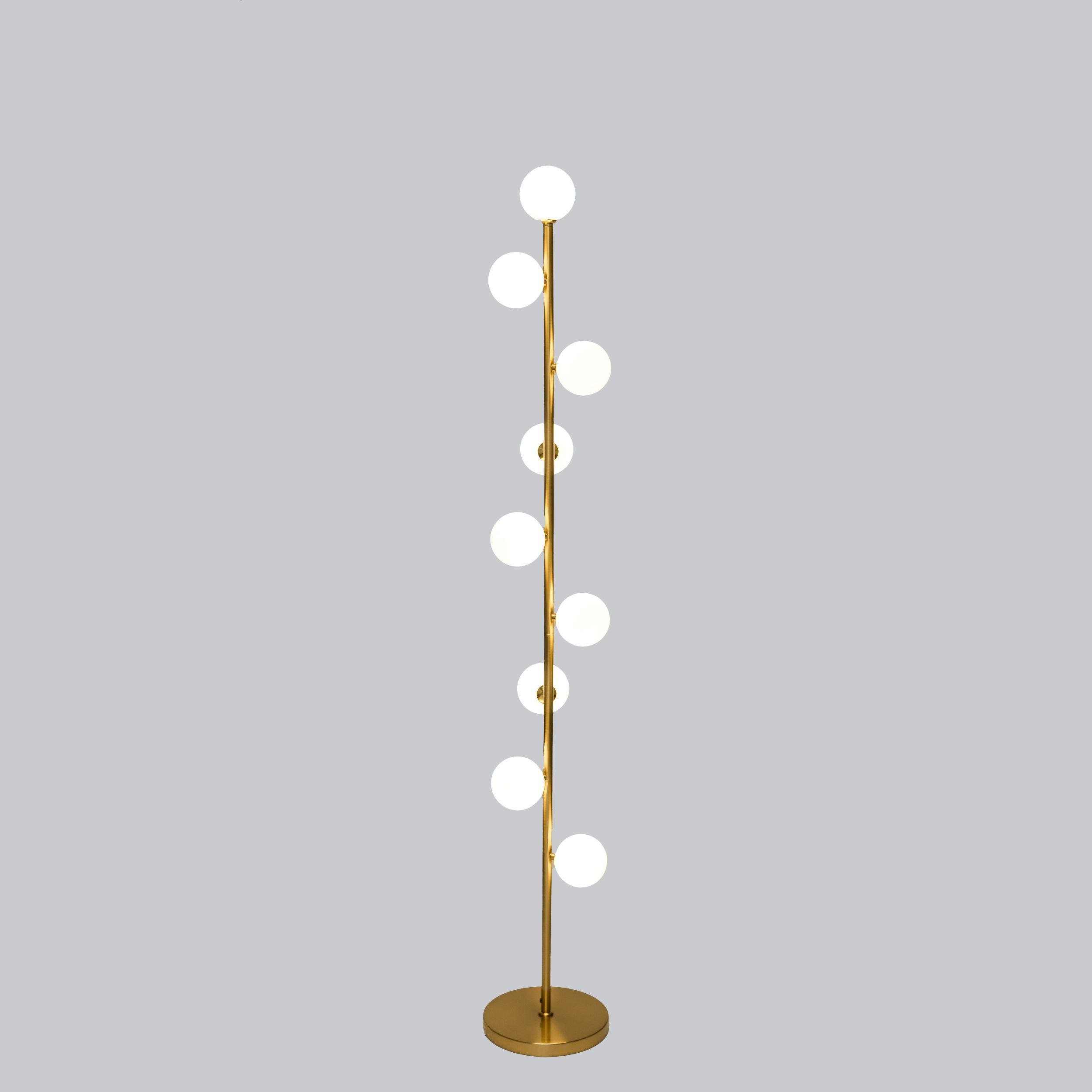 Minimalist Globe Floor Lamp with Nine Lights
