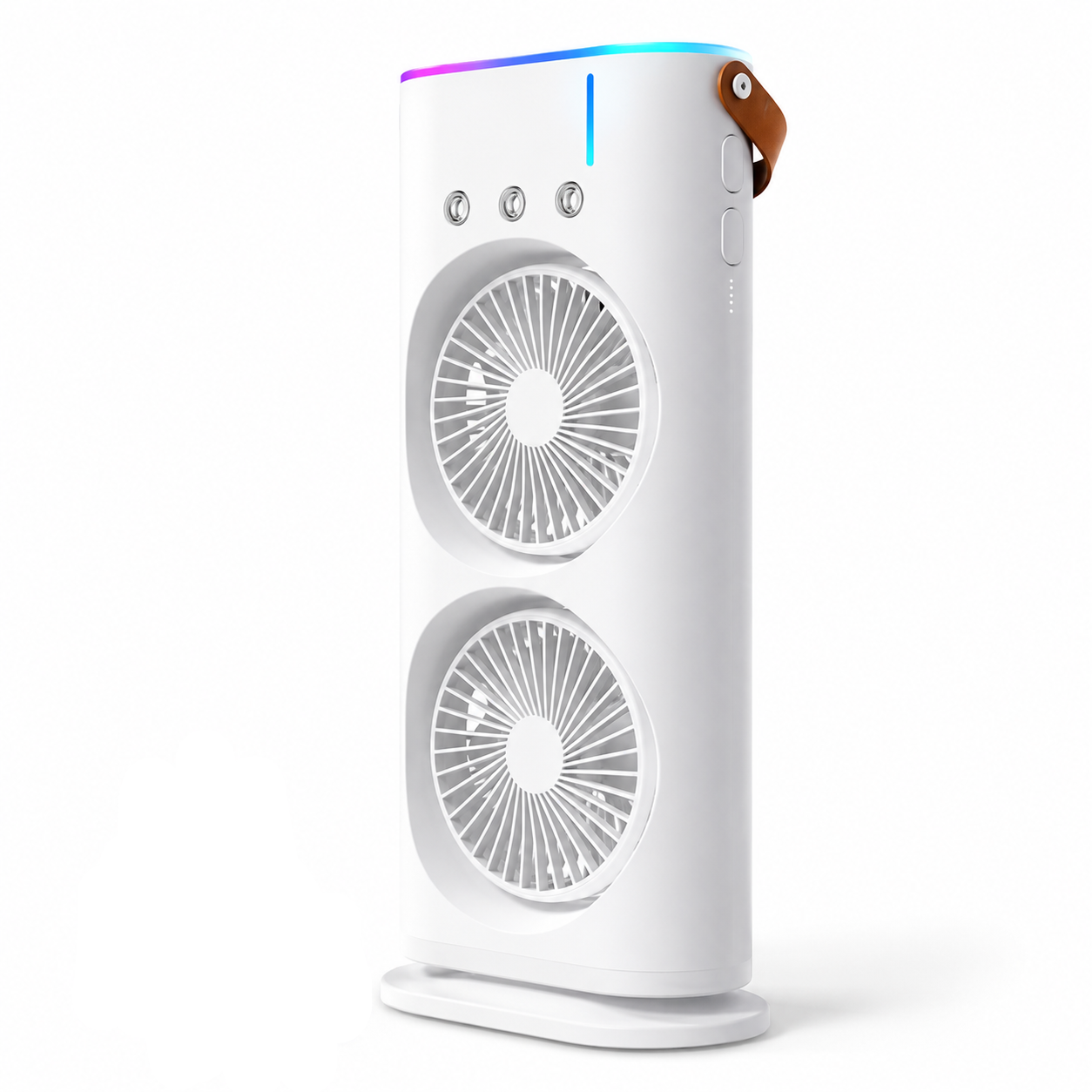 Dual Fan Portable Air Cooler with RGB Light