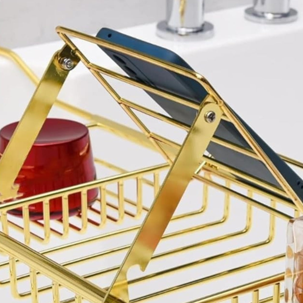 Expandable Gold Bathtub Caddy with Book Rest