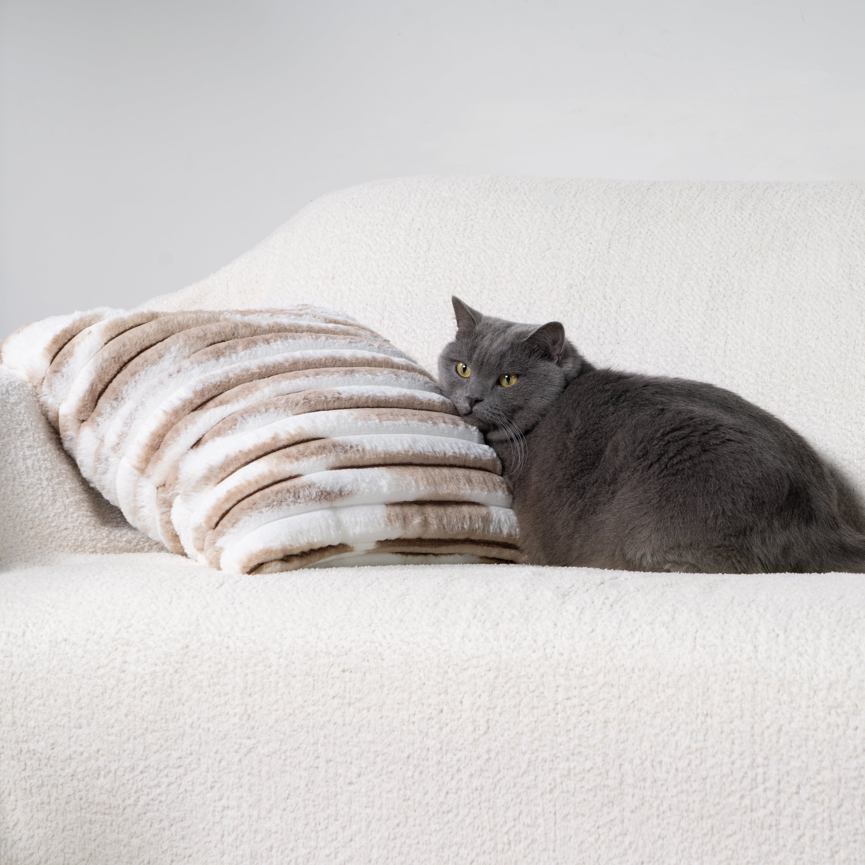 Faux Fur Pillow Cover Set with Cozy Textures