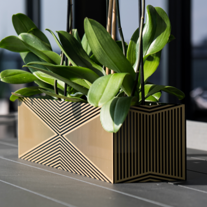 Flower Vase | Black and Gold