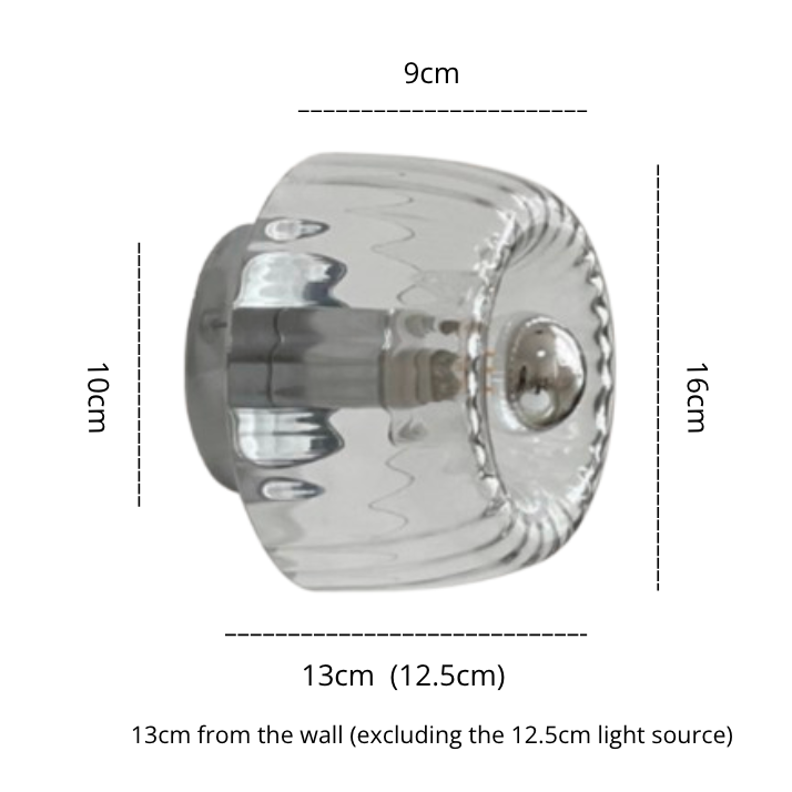 Fluted Glass Wall Sconce with Sunburst Glow