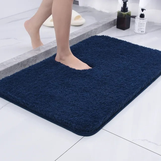 Fur Bath Rug with Plush Microfiber Pile