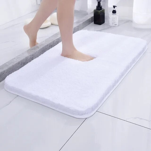 Fur Bath Rug with Plush Microfiber Pile