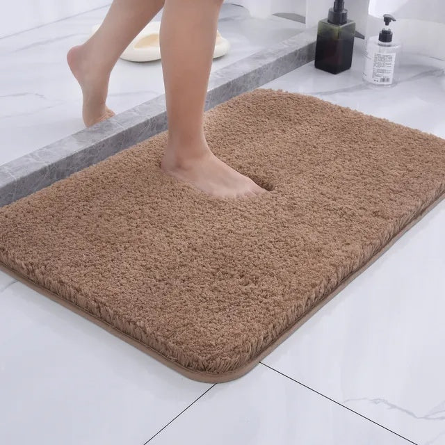 Fur Bath Rug with Plush Microfiber Pile