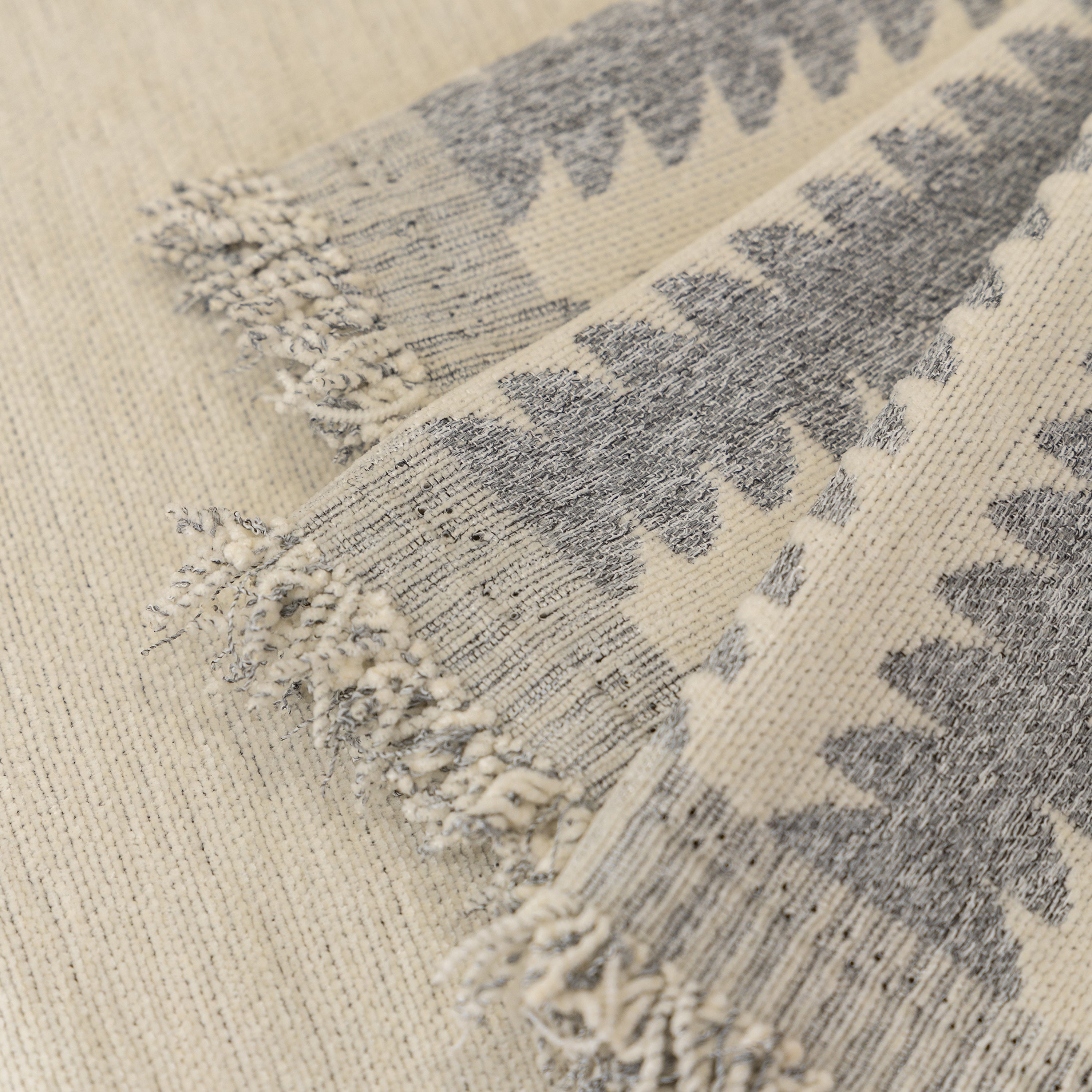 Geometric Chenille Fringed Sofa Cover Throw