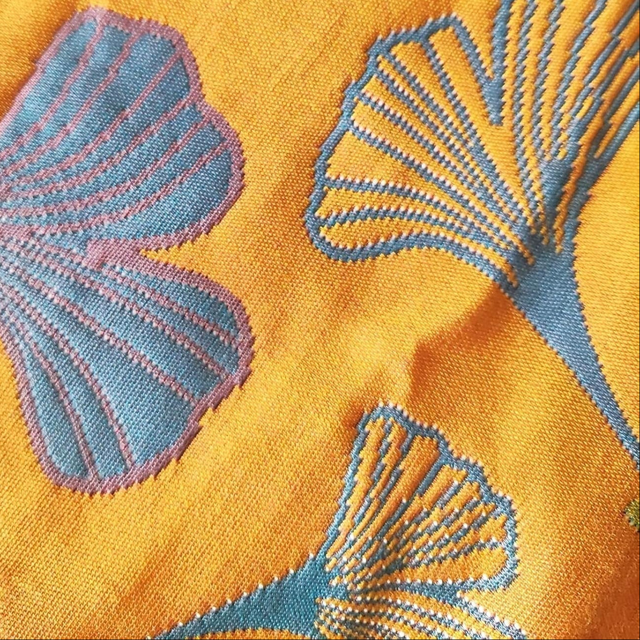 Ginkgo Leaf Cotton Pillowcases with Border