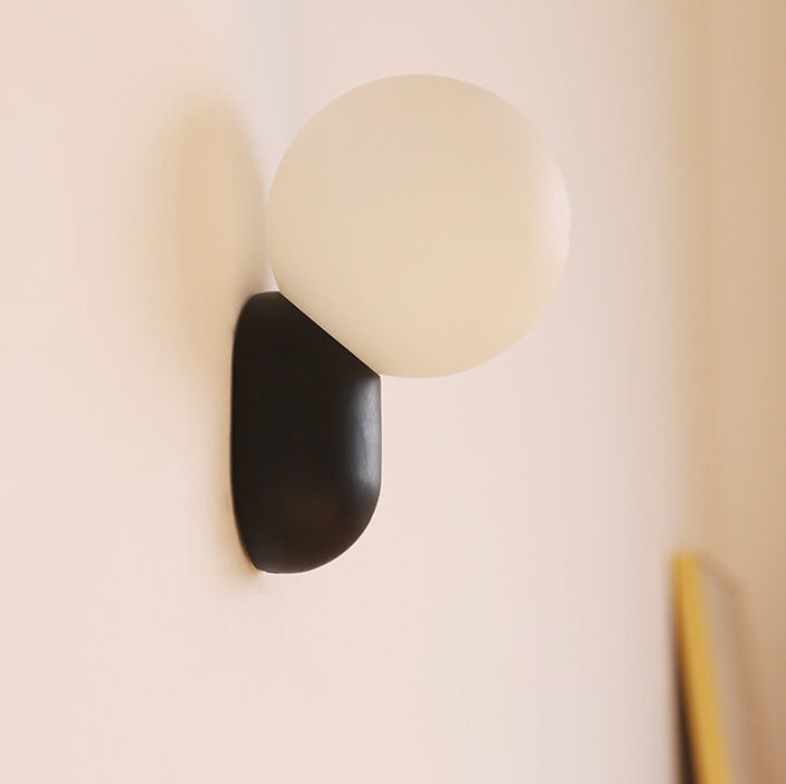 Glass Globe Wall Light with Resin Pebble