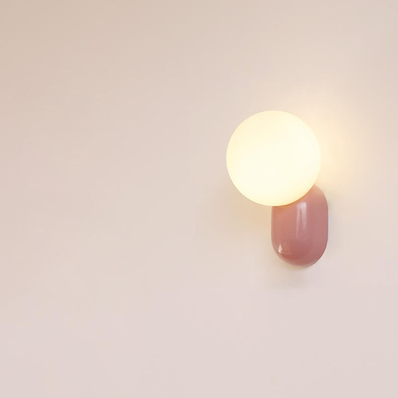Glass Globe Wall Light with Resin Pebble