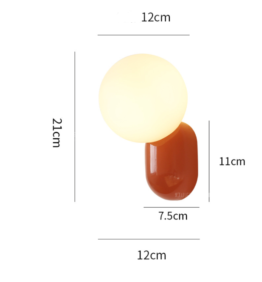 Glass Globe Wall Light with Resin Pebble