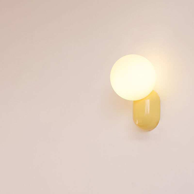 Glass Globe Wall Light with Resin Pebble