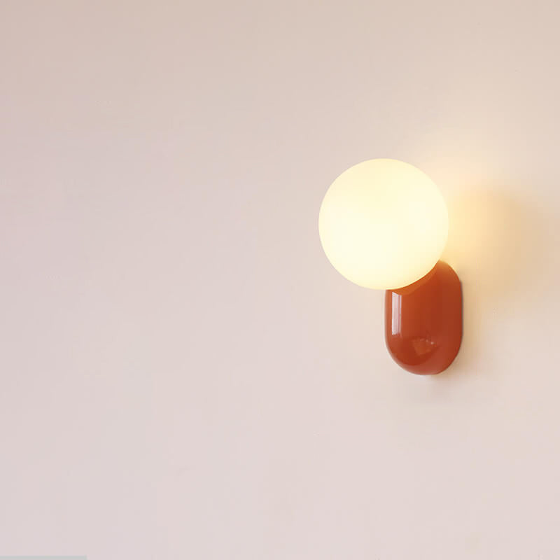 Glass Globe Wall Light with Resin Pebble