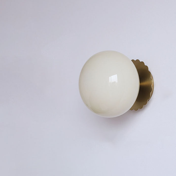 Glass Globe Wall Light with Scalloped Base