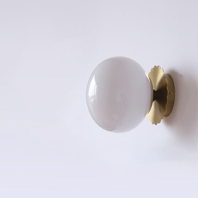 Glass Globe Wall Light with Scalloped Base