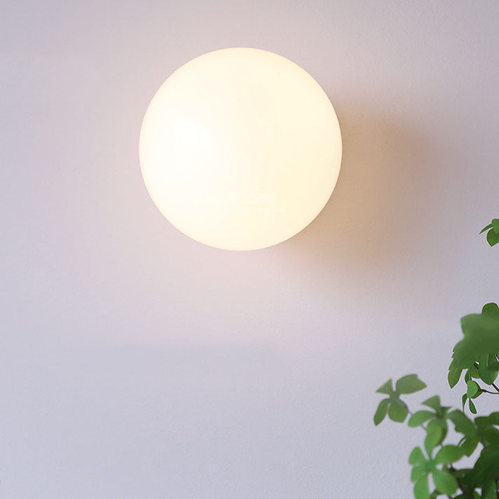 Glass Globe Wall Light with Scalloped Base
