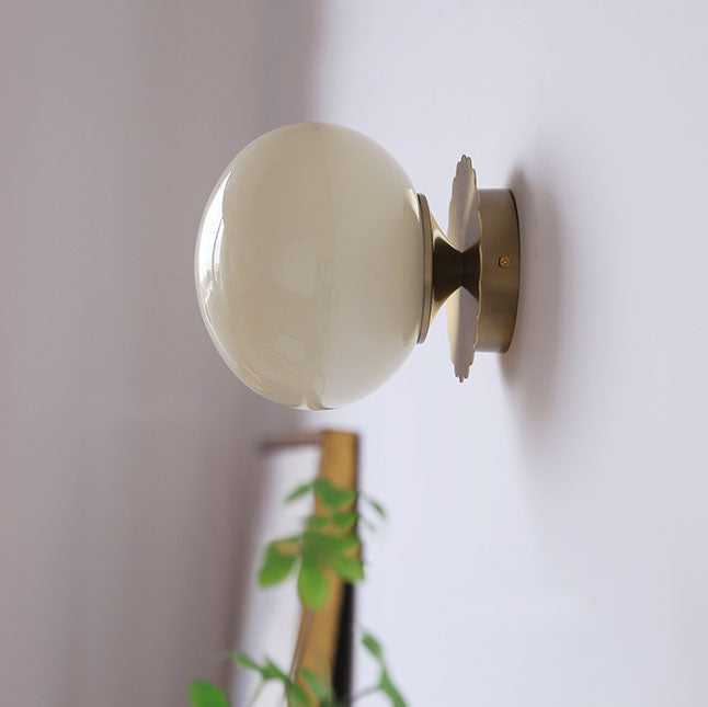 Glass Globe Wall Light with Scalloped Base